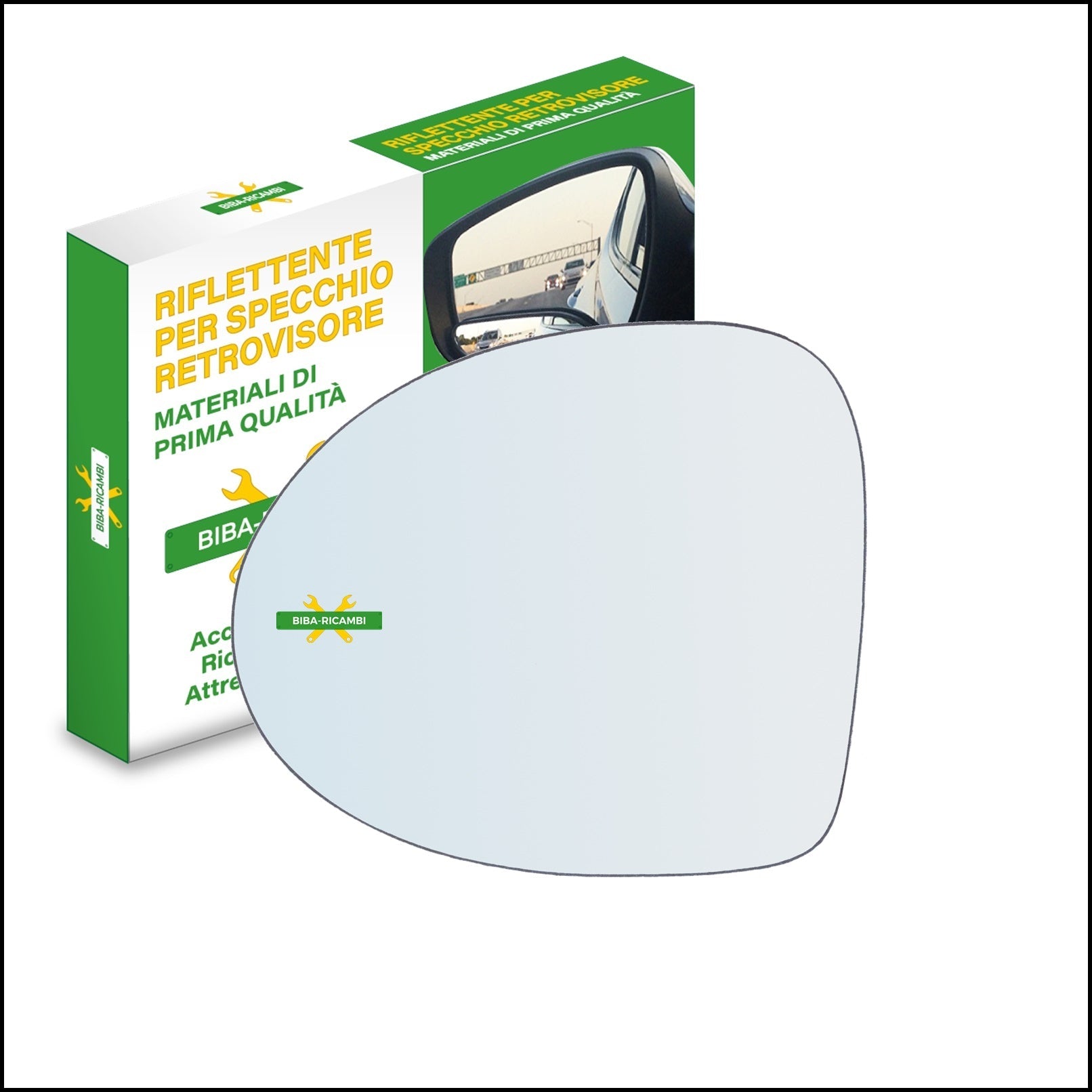 Vetro Specchio Retrovisore Cromato Lato Sx-Guidatore Per Renault Twingo II (CN0) dal 2007> BIBA-RICAMBI