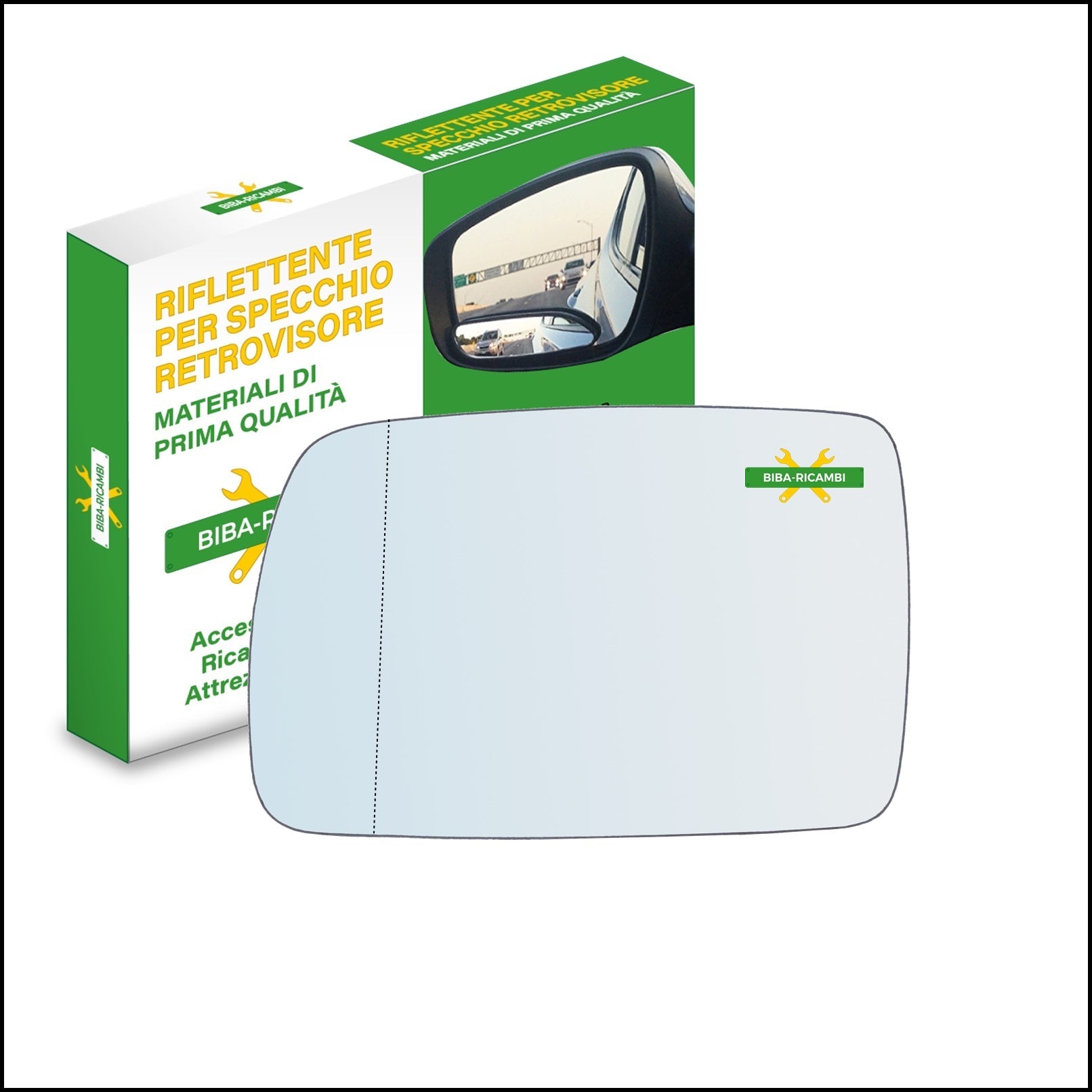 Vetro Specchio Retrovisore Asferico Lato Sx-Guidatore Per Kia Picanto I (SA) dal 2004-2008 BIBA-RICAMBI
