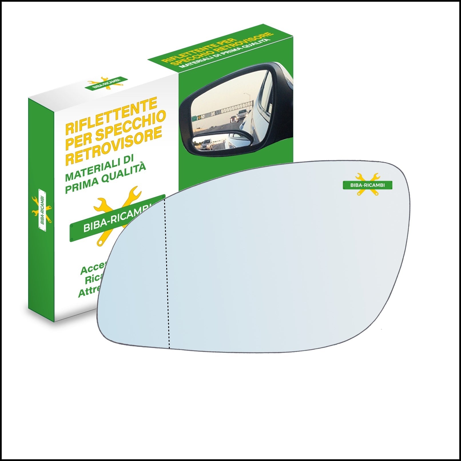 Vetro Specchio Retrovisore Asferico Lato Sx-Guidatore Per Opel Vectra C (Z02) dal 2002-2009 BIBA-RICAMBI