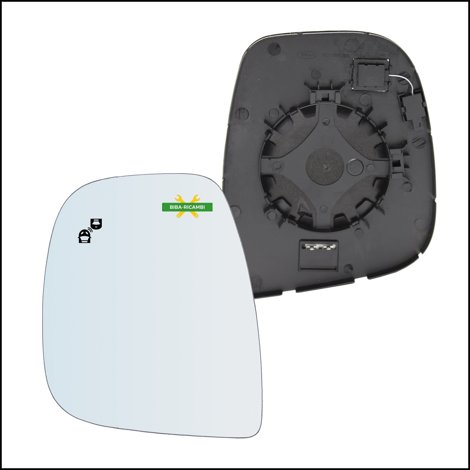 V. Piastra Retrovisore Termica Blind Spot Lato Sx-Guidatore Per Toyota Proace dal 2016> BIBA-RICAMBI