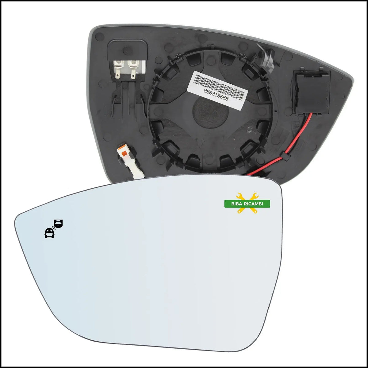 Piastra Specchio BLIND SPOT Termica Lato Sx-Guidatore Per Seat Ateca (KH7) dal 2016> BIBA-RICAMBI