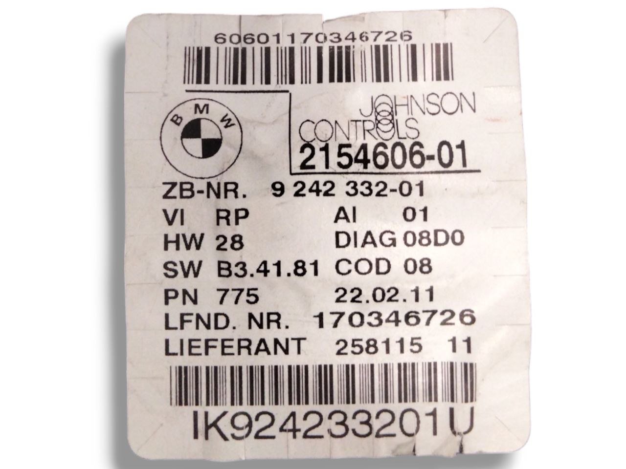 Tachimetro Bmw Serie 1 E81/87 2.0 Diesel (2004-2012) cod.IK924233201U/924233201 / Quadro Strumenti / Contachilometri