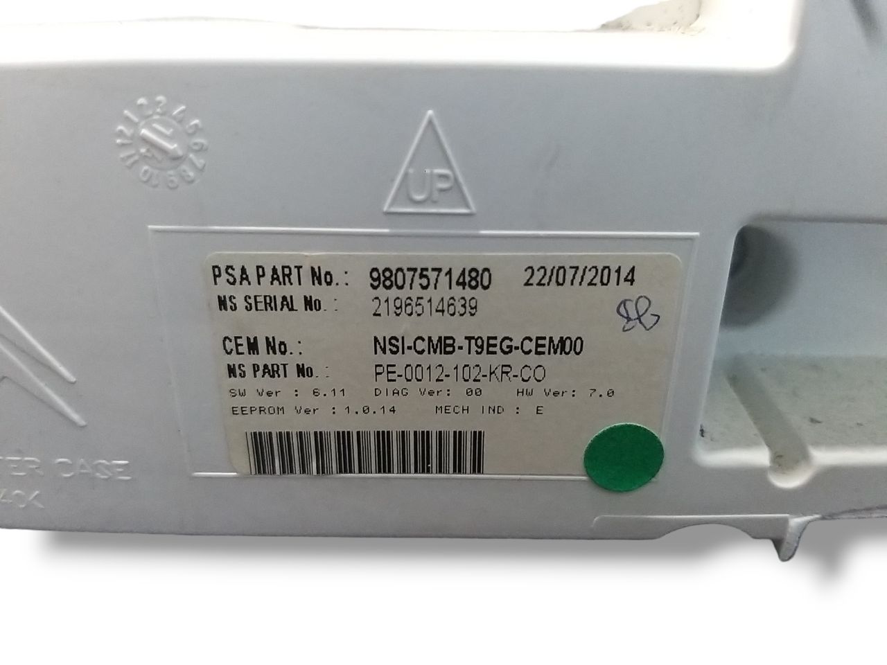 Tachimetro / Contachilometri Peugeot 308 1.6 ( 2014 ) Cod : 9807571480
