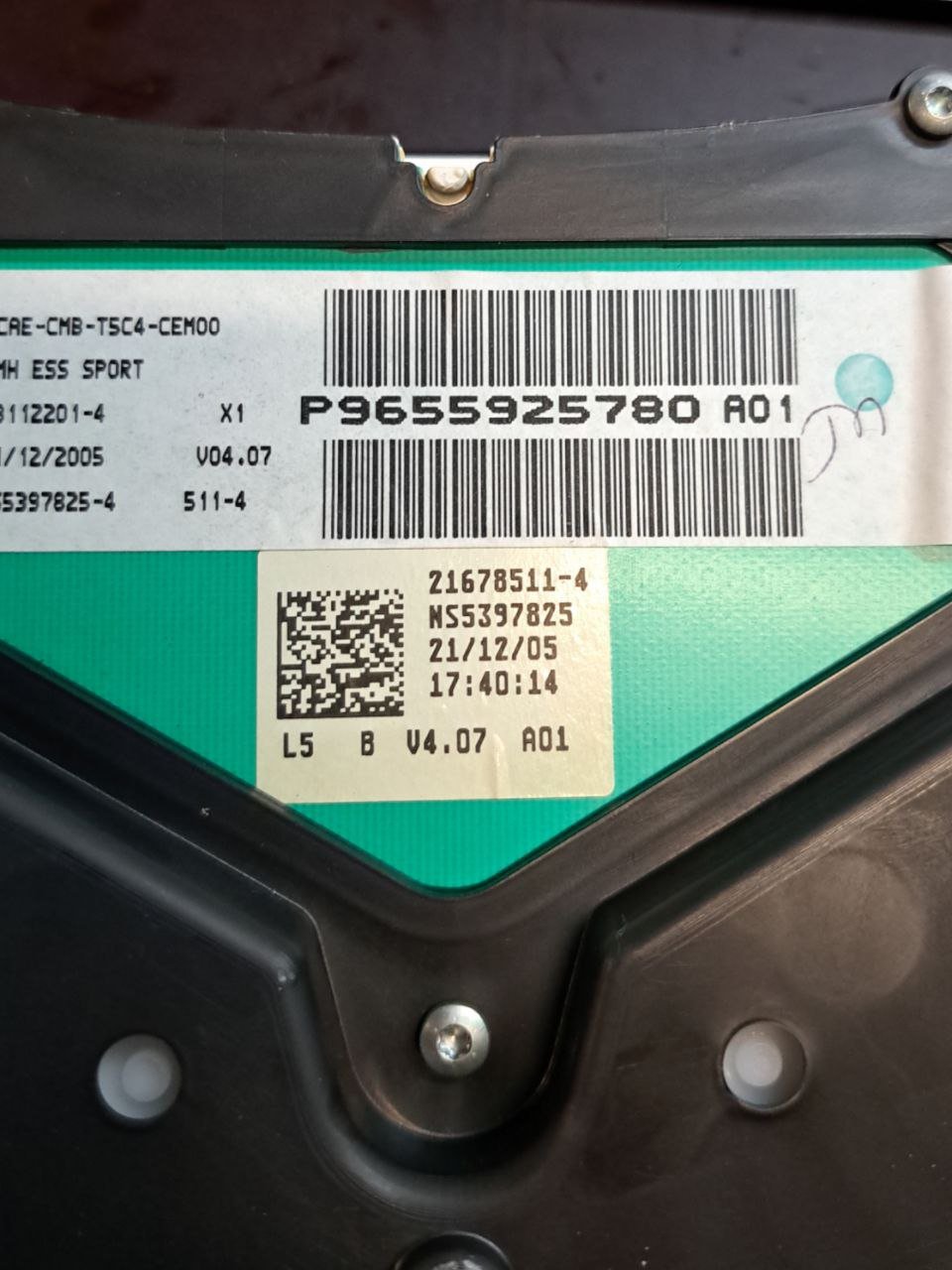 Tachimetro / Contachilometri / Quadro Strumenti Peugeot 307 2.0 Diesel (2005) COD:P9655925780