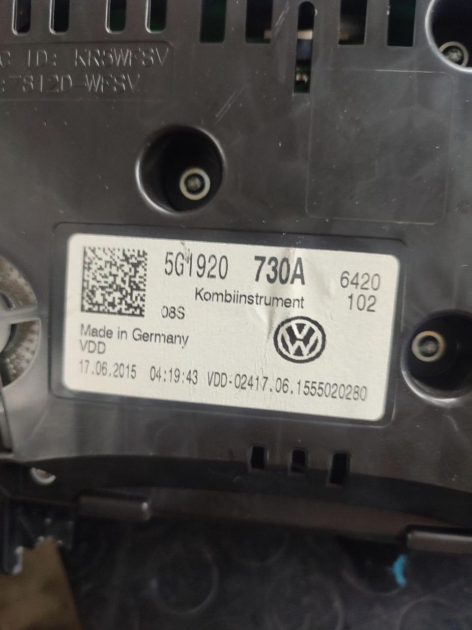 Tachimetro contachilometri quadro strumenti Volkswagen Golf ( mk7 - 2014 ) 1.2 tsi cod 5g1920730a
