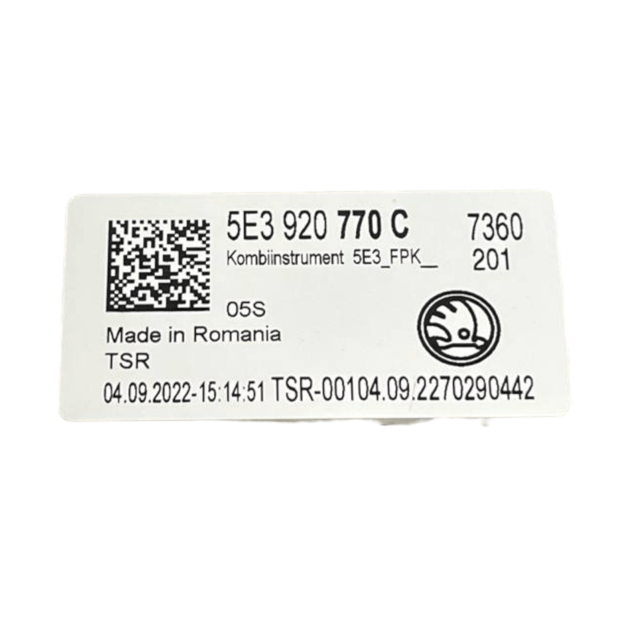 Tachimetro / Contachilometri / Virtual Cockpit Skoda Octavia NX 2.0 diesel cod.5E3920770C (2019->)