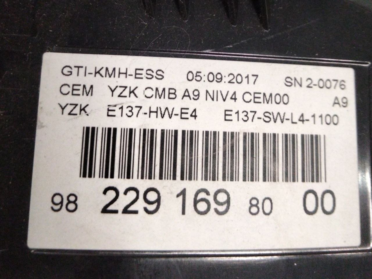 Tachimetro Peugeot 2008 1.2 Benzina(2013-2019)cod.9816242580-9822916980/ Contachilometri / Quadro Strumenti