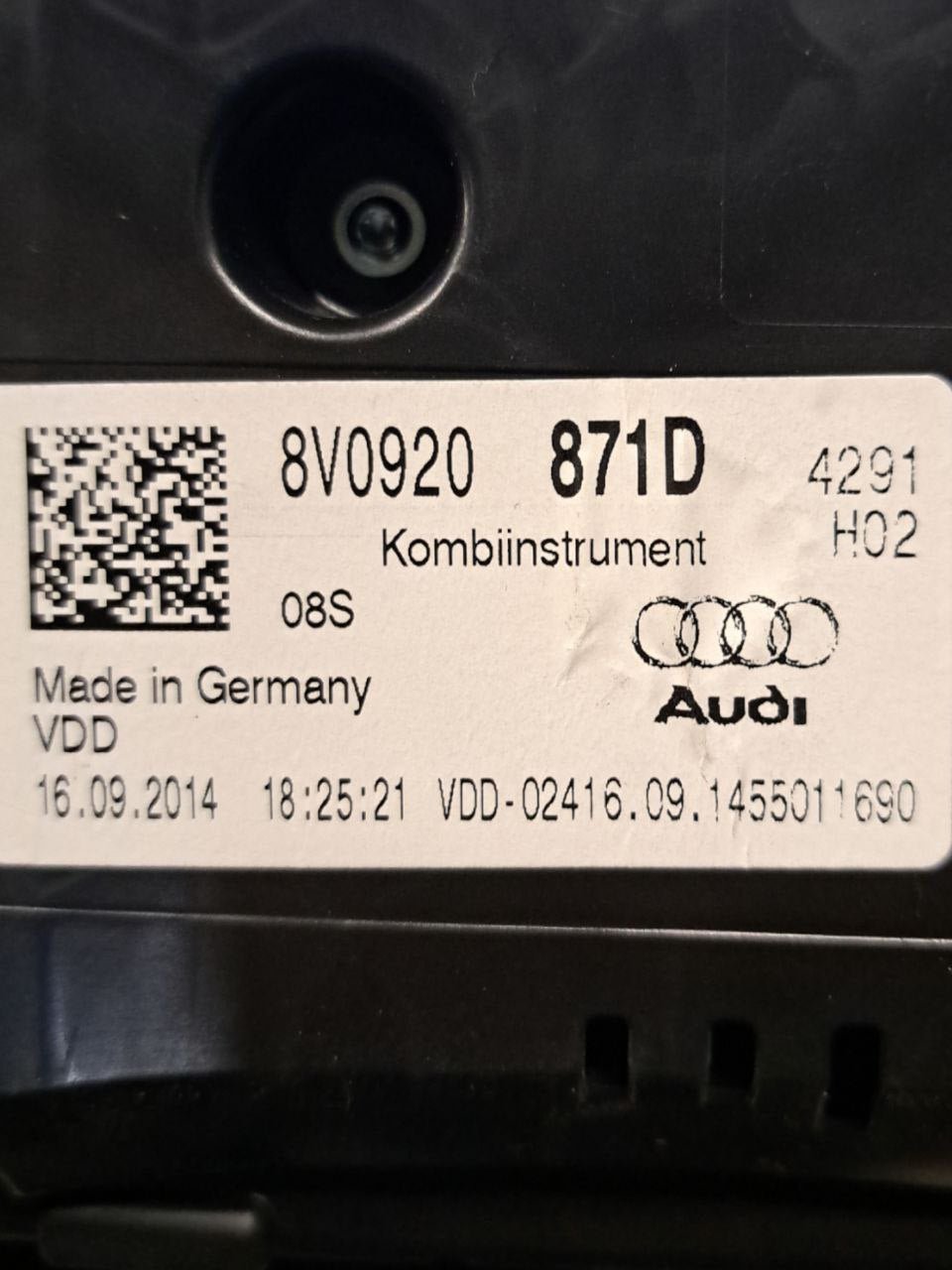 Tachimetro Quadro Strumenti Audi S3 2.0 Benzina COD:8V0920871D (2013-2020)