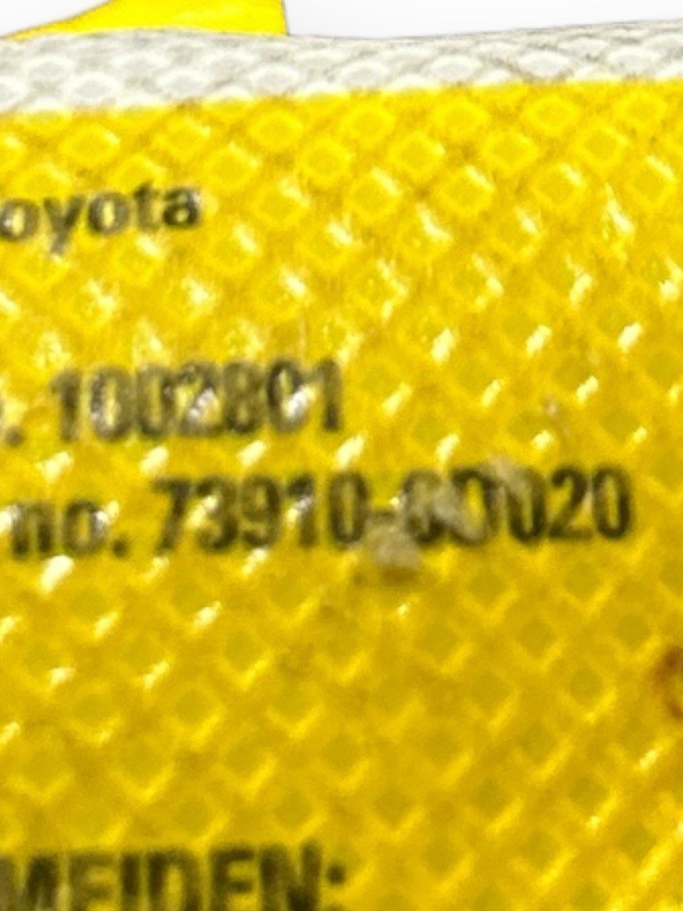 Toyota Yaris 1.4 Diesel (2005 > 2011) cod . 73910-0D020 Airbag Sedile Anteriore Destro