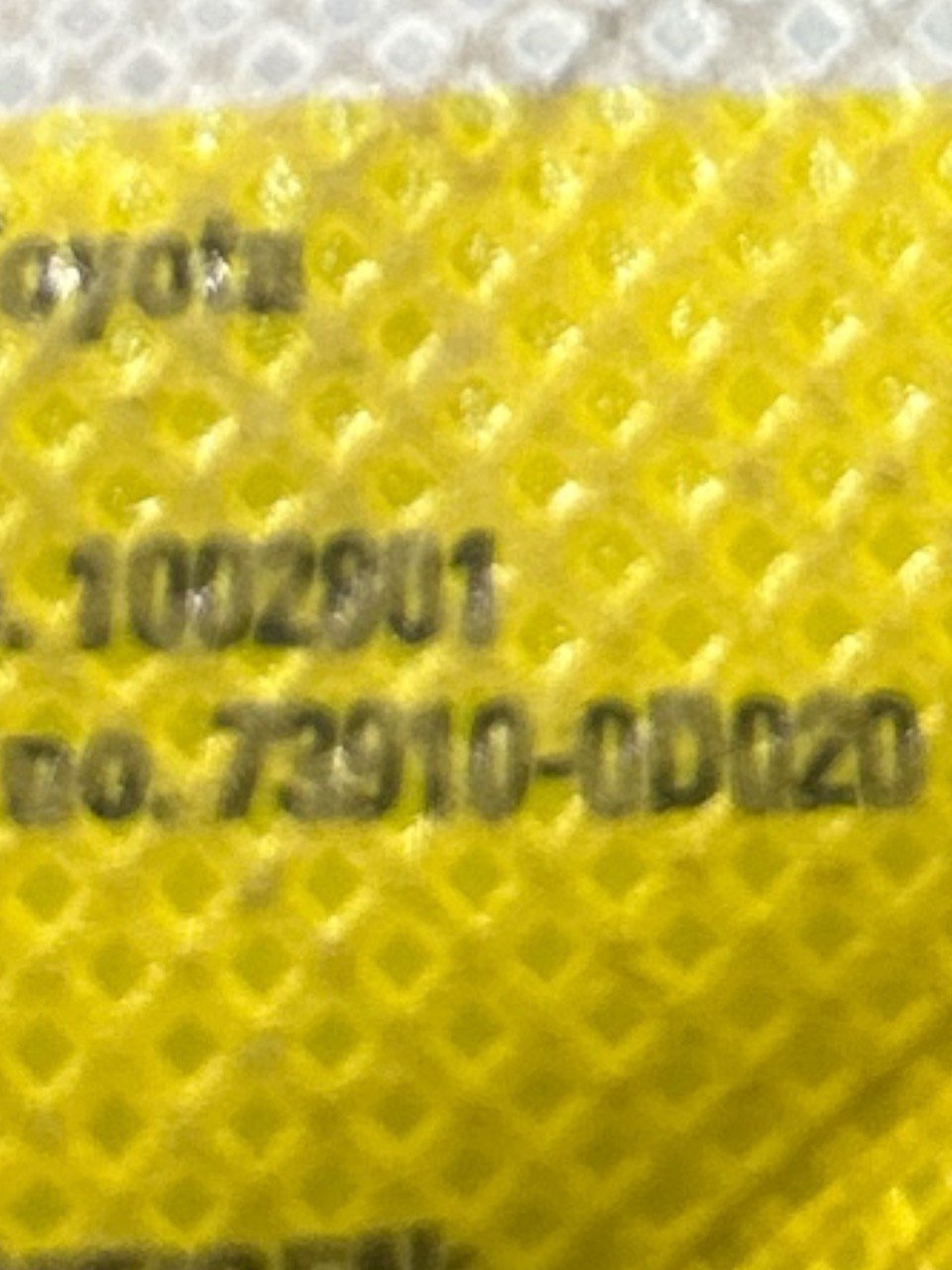 Toyota Yaris 1.4 Diesel (2005 > 2011) cod . 73910-0D020 Airbag Sedile Anteriore Destro