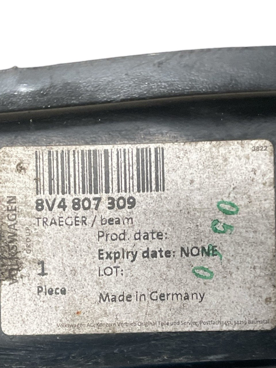 Traversa Paraurti Anteriore Audi A3 8V cod:8V4807309 ( 2015 - 2020 )