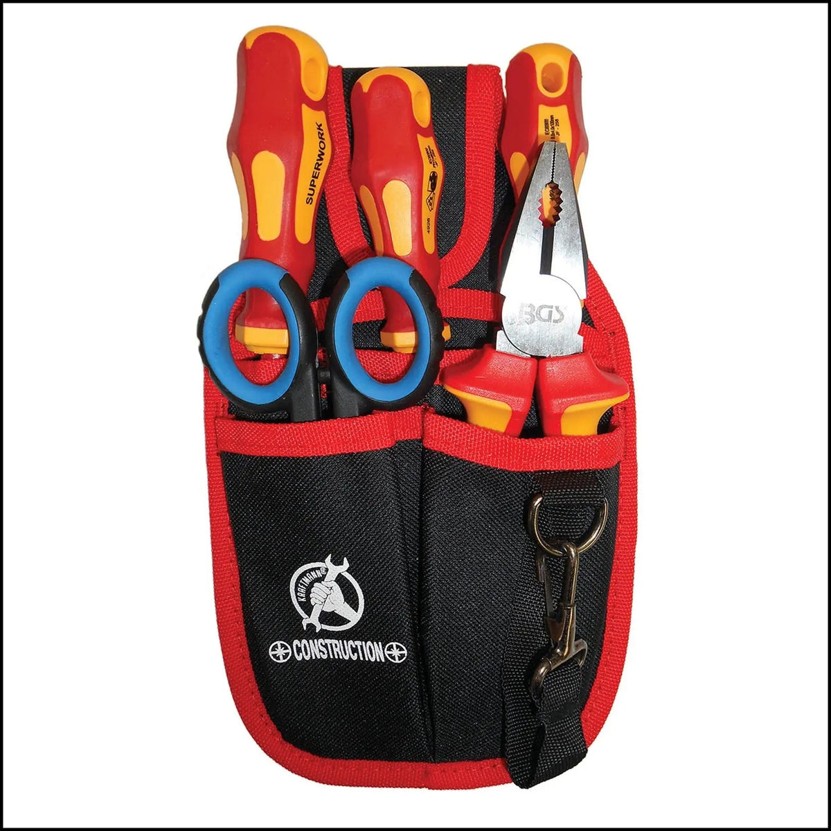 Kit BGS-35850 Trousse per Elettricisti con 4 Utensili VDE + Forbice