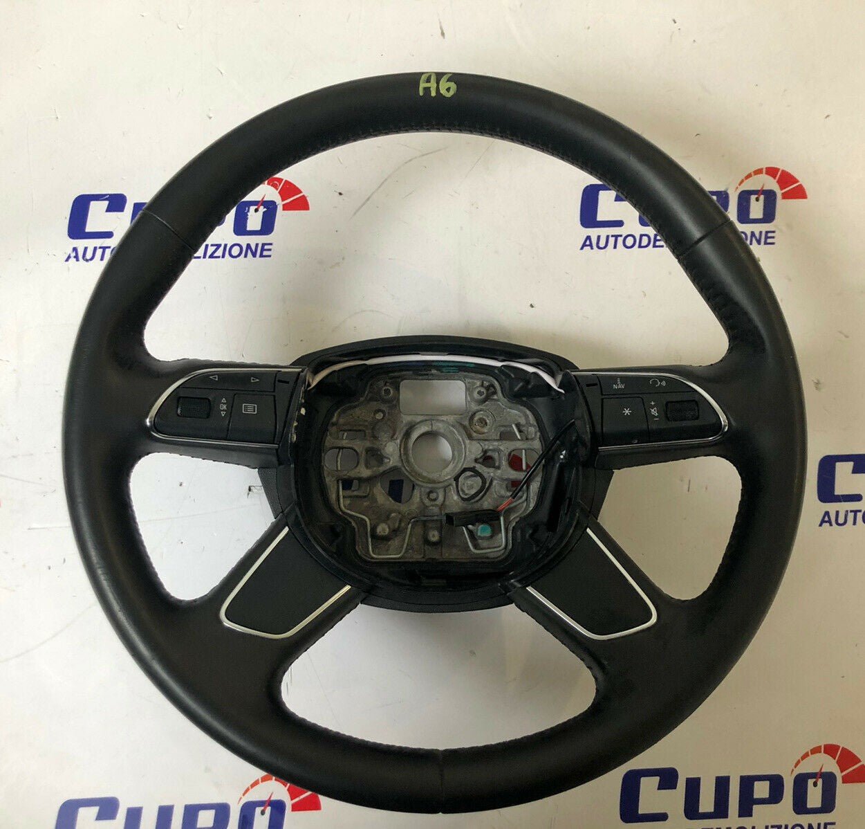 Volante Sterzo Pelle Multifunzione A6 2011-2018 Comandi 4 Razze 6110346 6166763 - BIBA-RICAMBI
