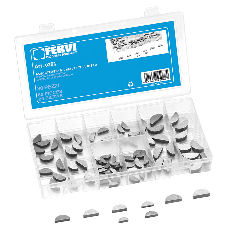 Assortimento Chiavette A Disco In Acciaio Marca Fervi Art.0263 BIBA-RICAMBI