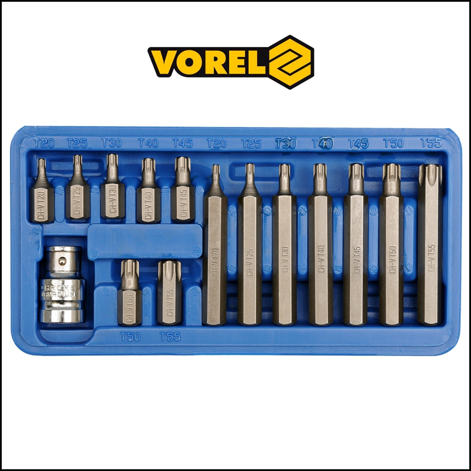 Serie 15 Inserti Torx Maschio Con Adattatore da 1/2'' BIBA-RICAMBI