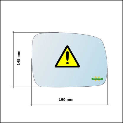 Vetro Specchio Retrovisore Asferico Lato Sx-Guidatore Per Land Rover Freelander II (L359) solo dal 2010-2015 BIBA-RICAMBI