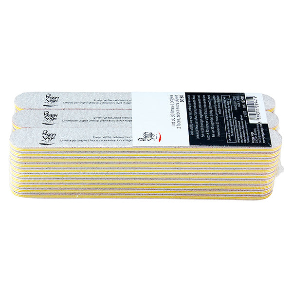 PEGGY SAGE  LOTTO 30 LIMETTE PER UNGHIE 2 FACCE, 80/80 ZEBRA - BIBA-RICAMBI