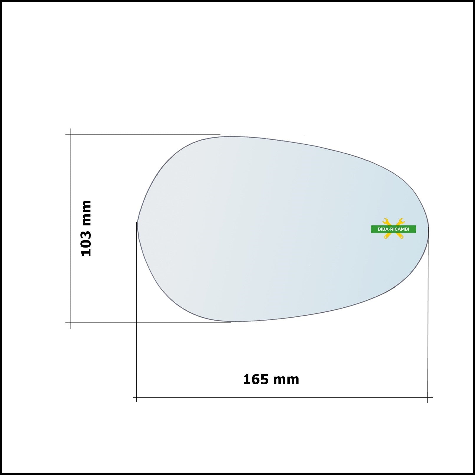 Piastra Specchio Asferico Lato Sx-Guidatore Per Lancia Ypsilon I (843) solo dal 2003-2007 BIBA-RICAMBI