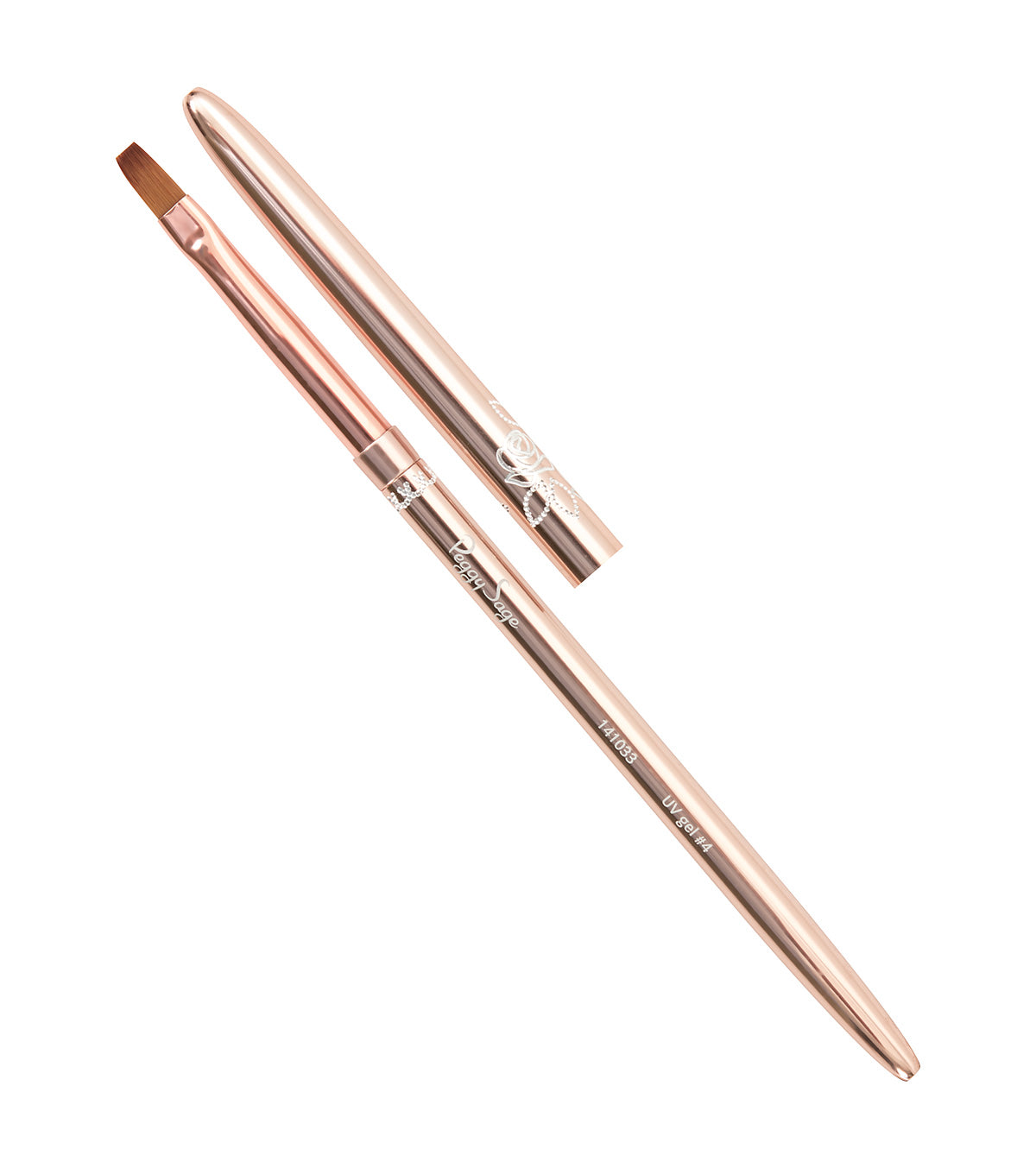 PEGGY SAGE  PENNELLO PIATTO GEL UV ROSE GOLD - SINTETICO #4 - BIBA-RICAMBI