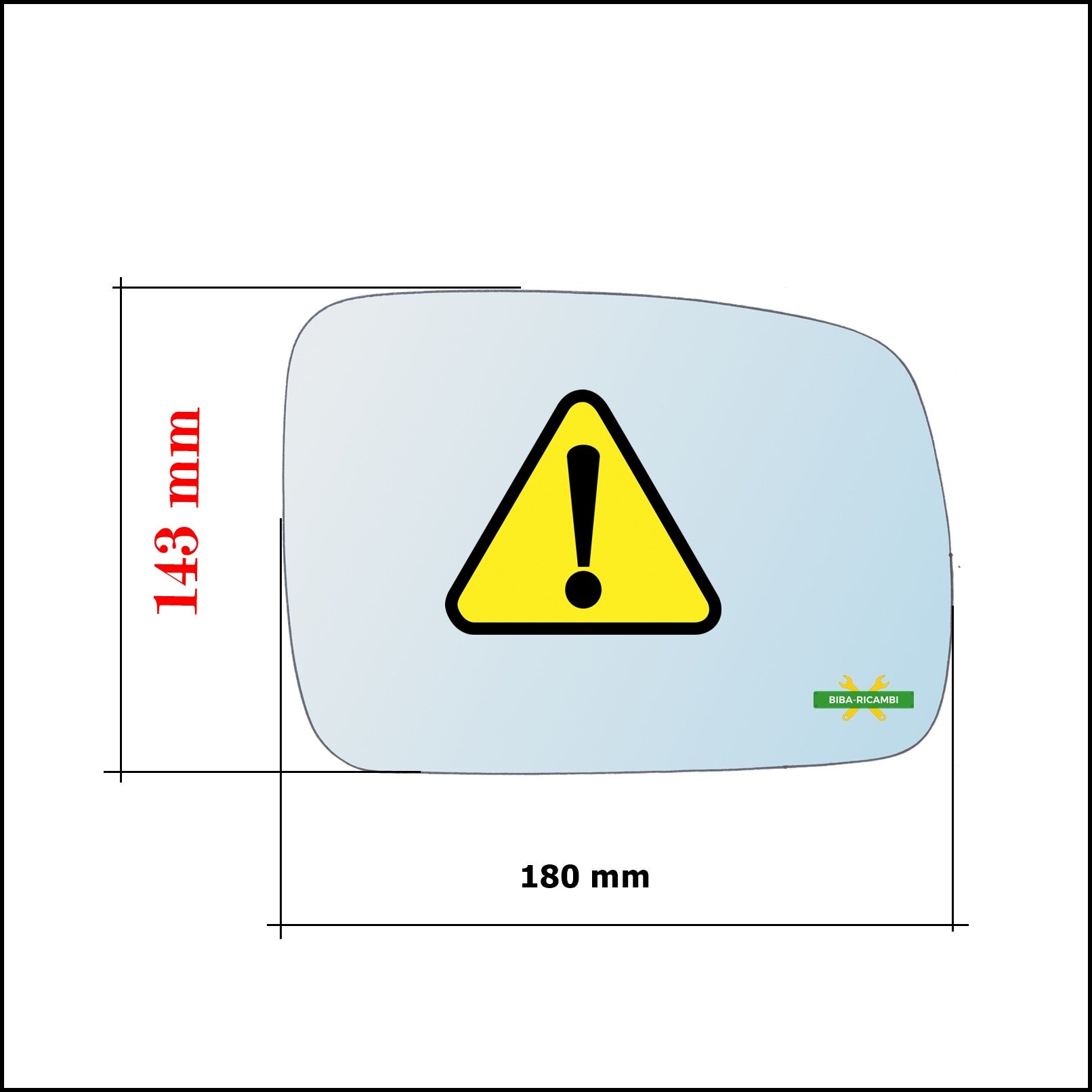 Vetro Specchio Retrovisore Cromato Lato Dx-Passeggero Per L.R Discovery IV (L319) 2009-2018 BIBA-RICAMBI