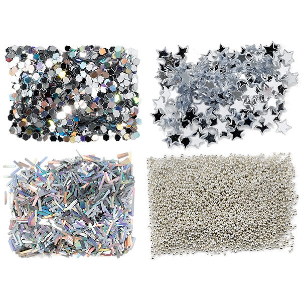 PEGGY SAGE  MINI KIT PAILLETTE PER UNGHIE - ARGENT - BIBA-RICAMBI