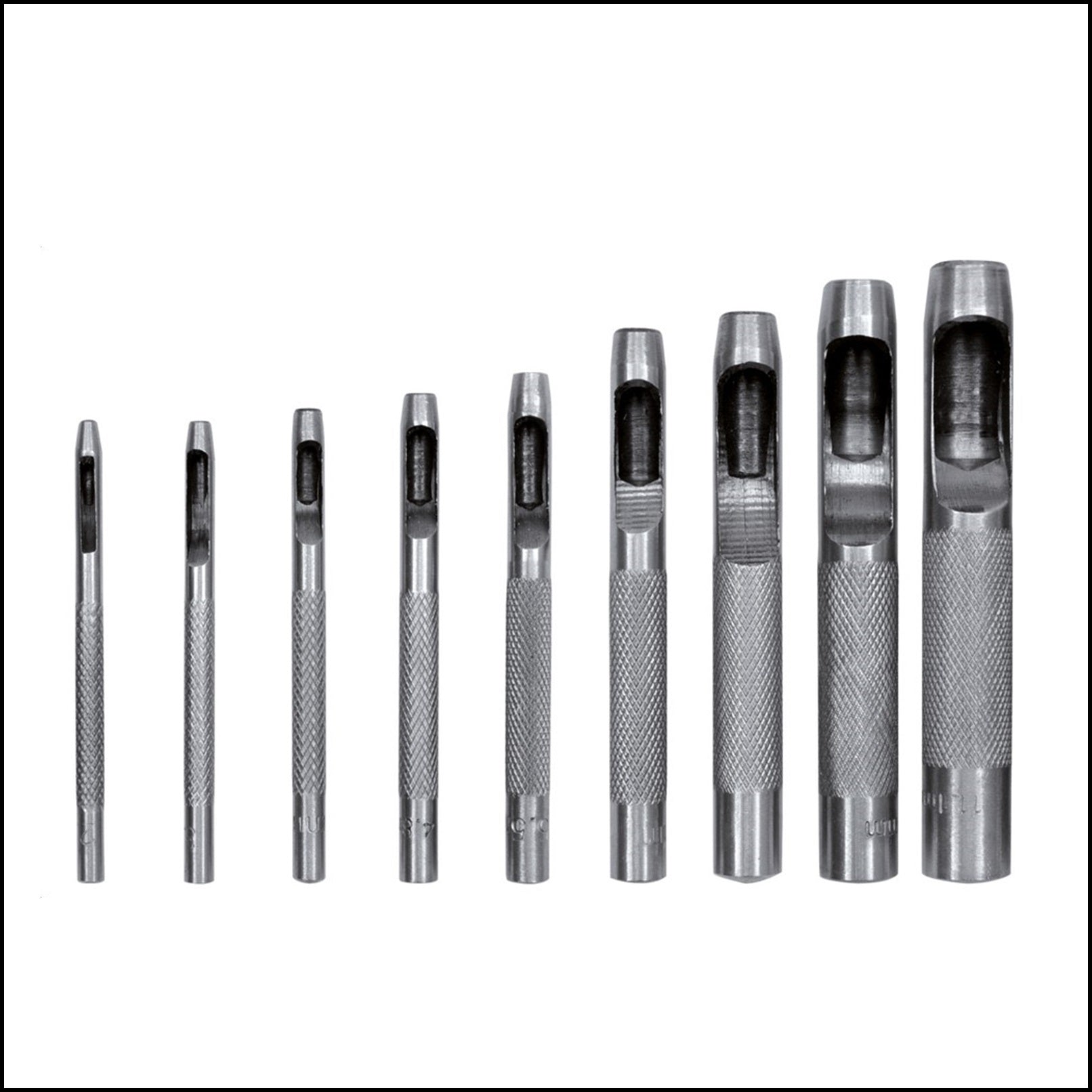 B.SERIE 9 PEZZI FUSTELLE USO PROFESIONALE DIAM 2.5-10MM BIBA-RICAMBI