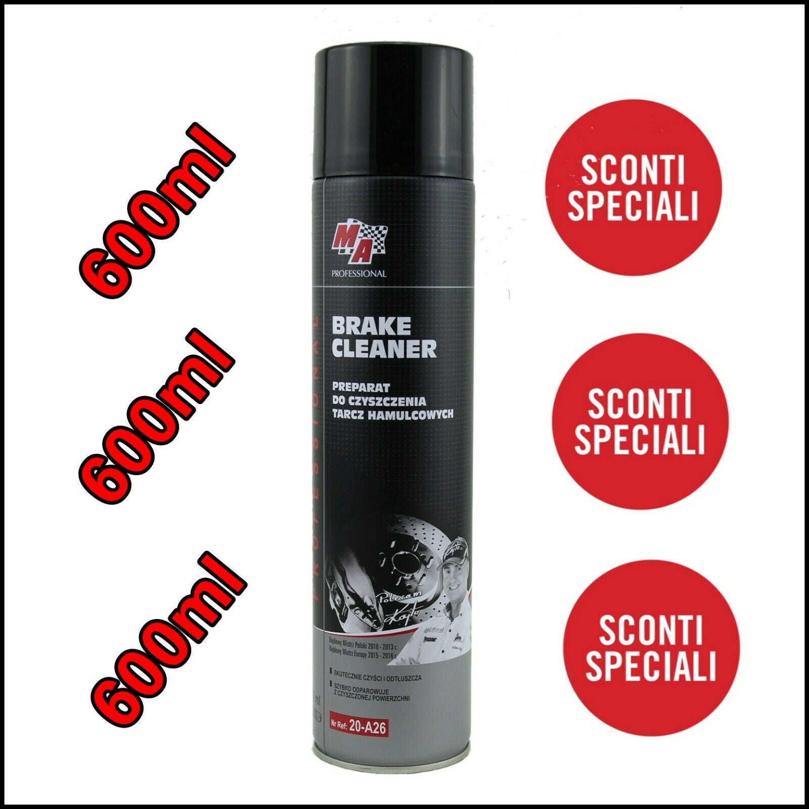 Pulitore Freni Brake Cleaner Pulitore Totale Spray 600 ml BIBA-RICAMBI
