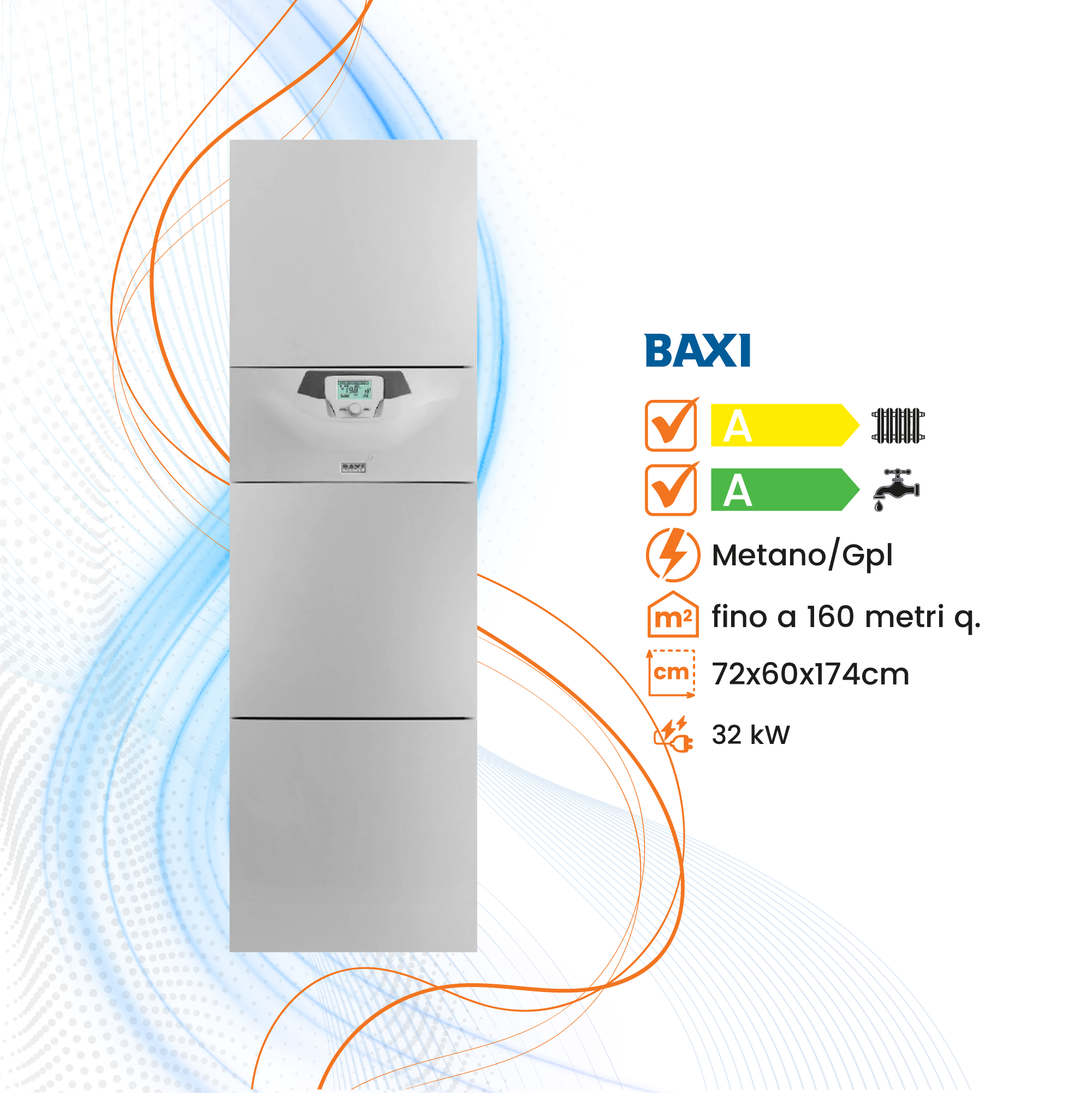 Caldaia Baxi Power 32 Combi 160 a Condensazione