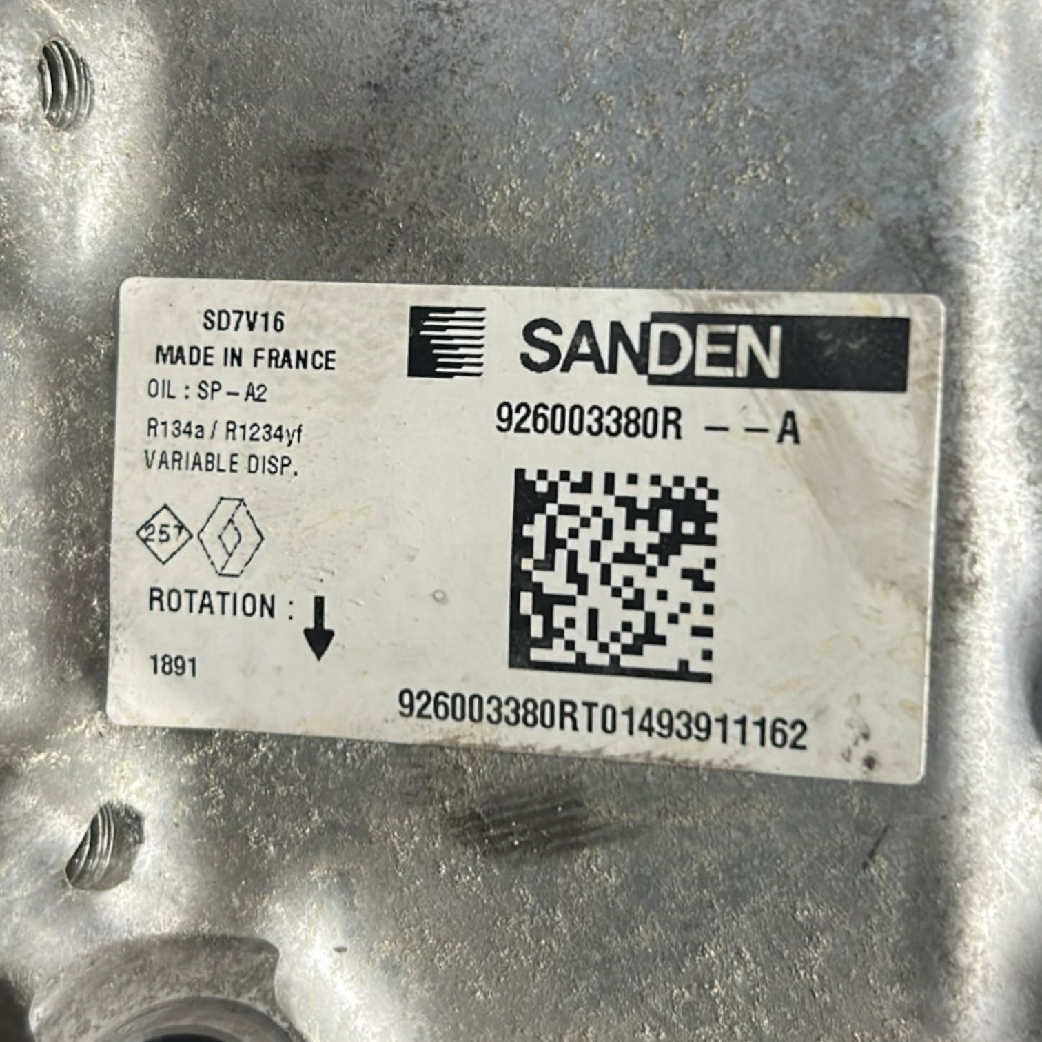 Compressore Aria Condizionata Dacia Jogger 1.0 Benzina cod:926003380R (2021 >)