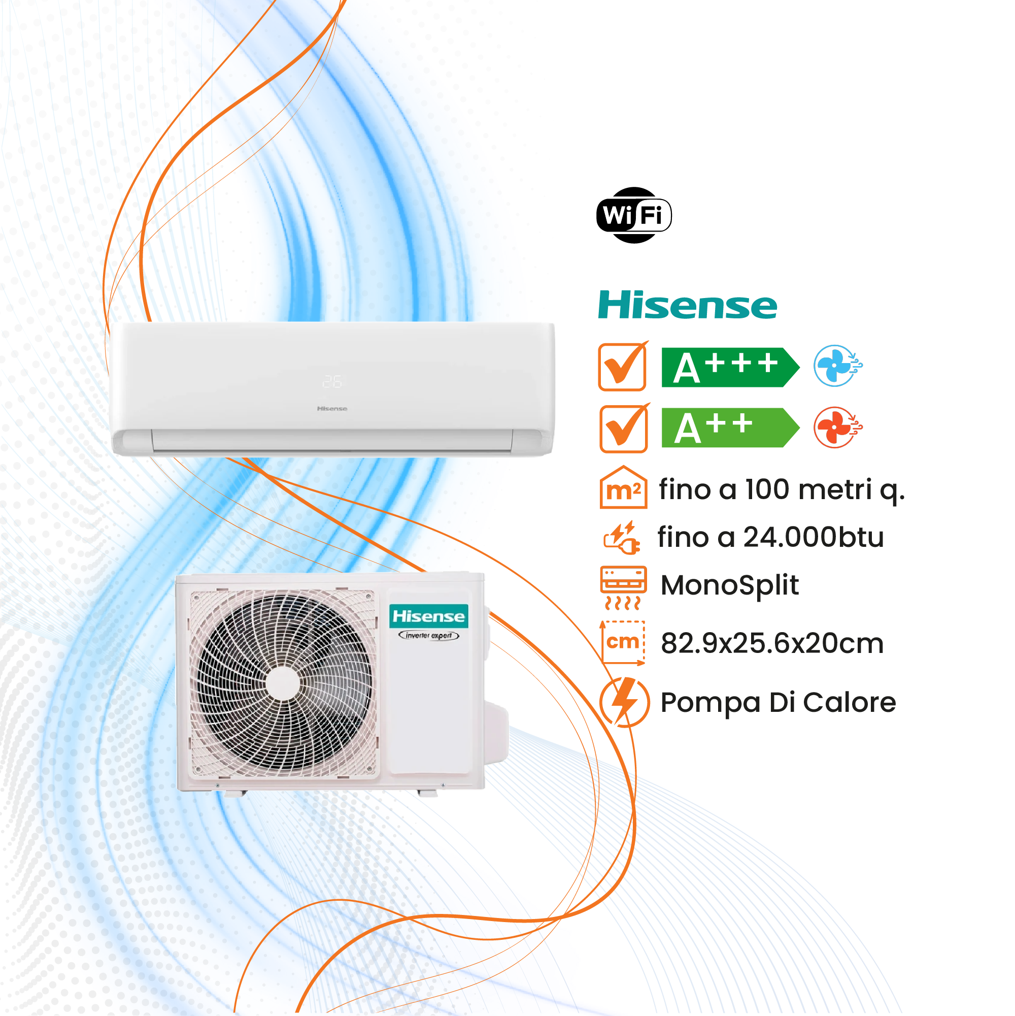 Climatizzatore Hisense Ecosense Inverter R-32 WiFi