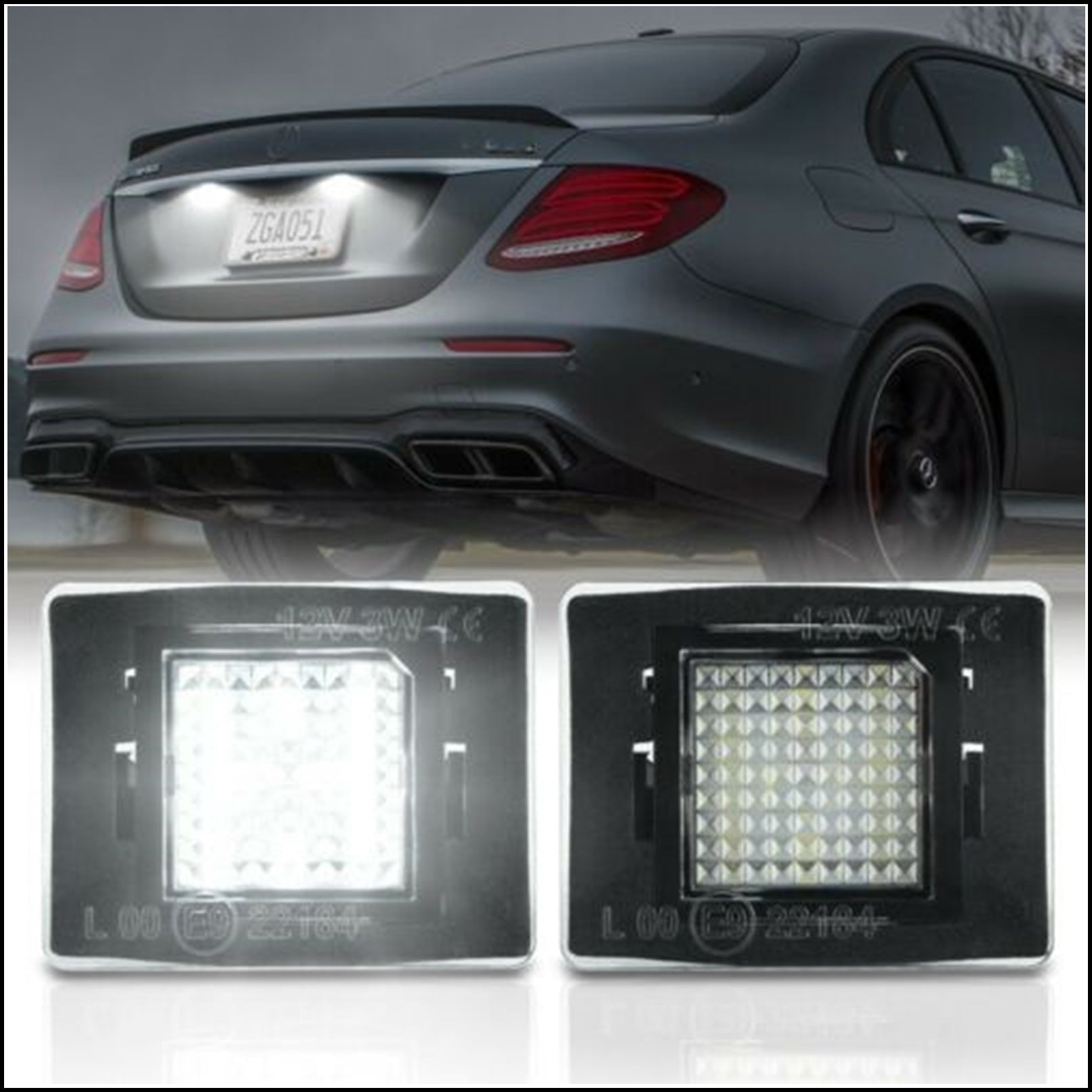 Lampadine Placchette Luci Targa Led Specifiche Adattabile Mercedes-Benz Classe C (W205) dal 2013> BIBA-RICAMBI