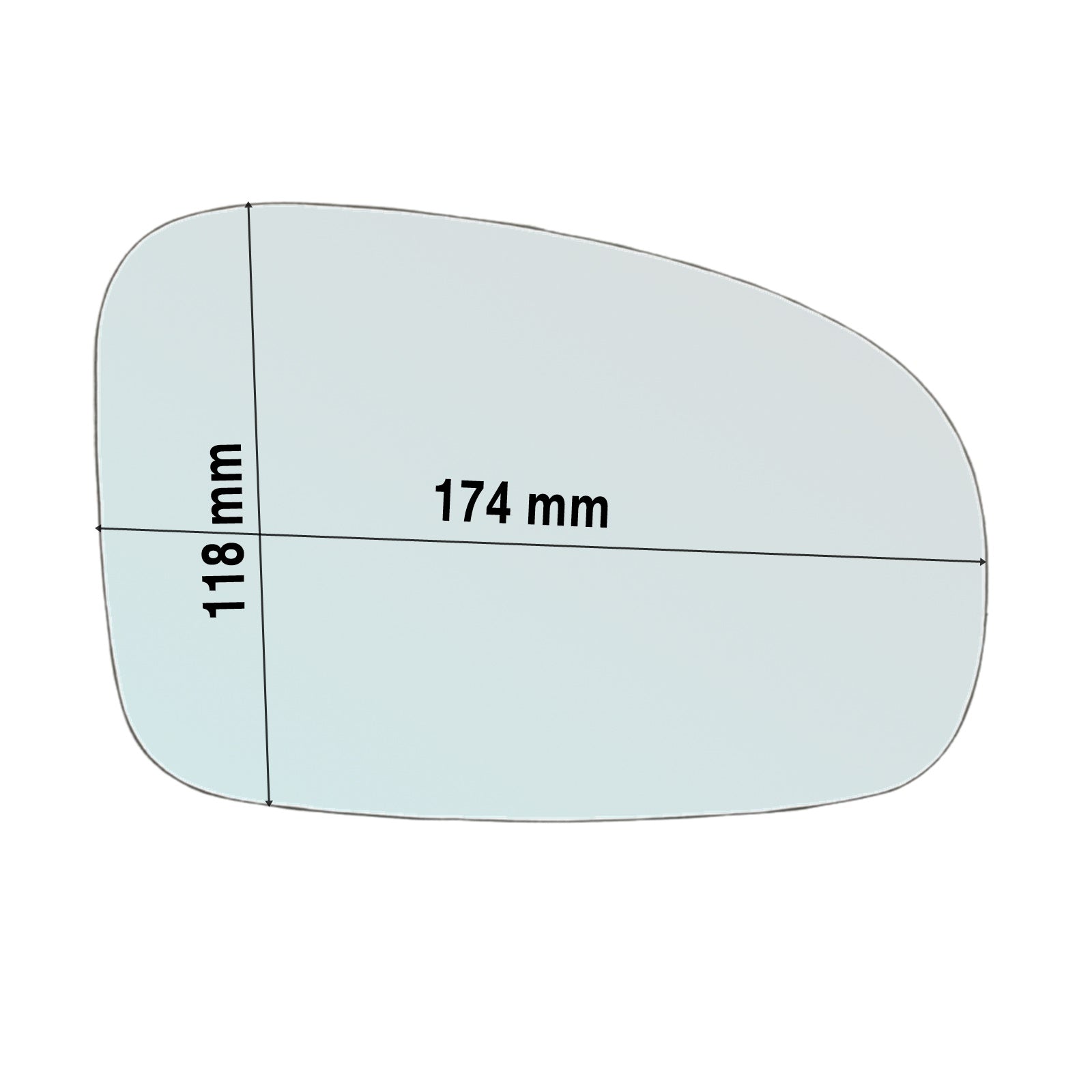 Vetro Specchio Retrovisore Lato SX Per Toyota VERSO S (P12) dal 2010-2016