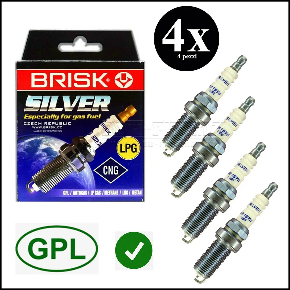 Serie 4 Candele Specifiche Gpl | Metano Adattabile Skoda Fabia II dal 2006-2014 BIBA-RICAMBI