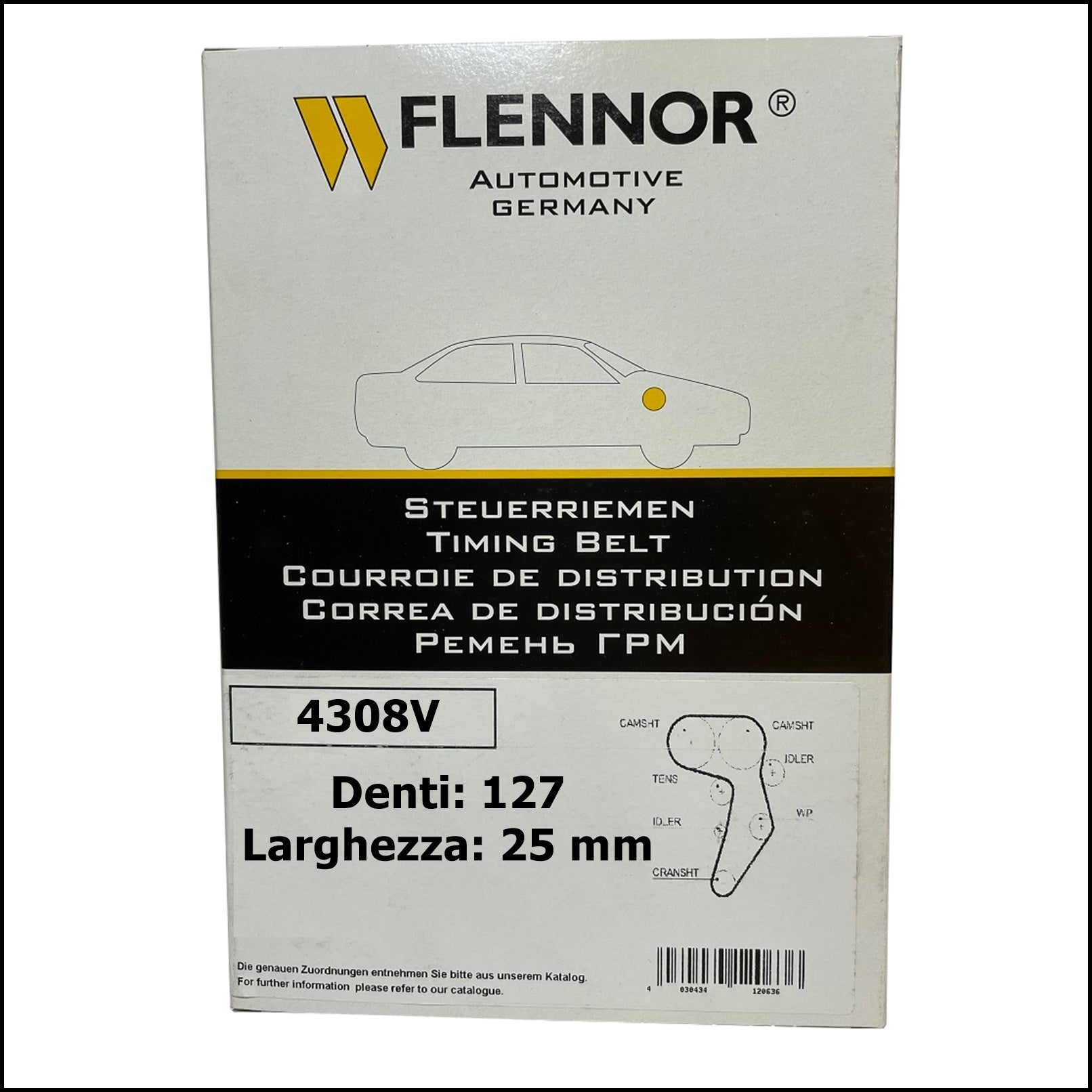 4308V Flennor Cinghia Distribuzione Chevrolet Aveo | Kalos | Cruze | Lacetti | Nubira | Daewoo BIBA-RICAMBI