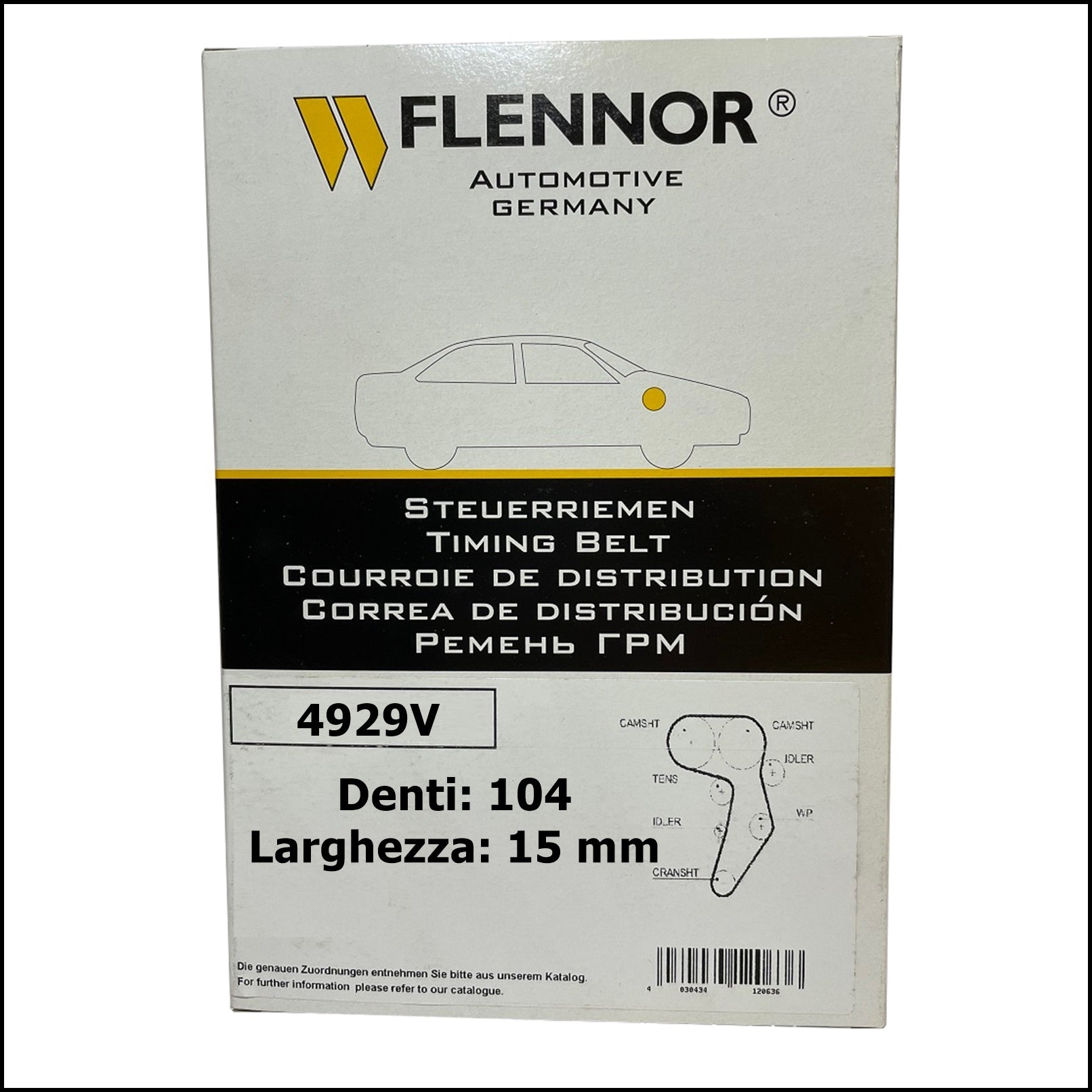 4929V Flennor Cinghia Distribuzione Fiat Panda | Punto | Tipo | Lancia Y | Y10 BIBA-RICAMBI