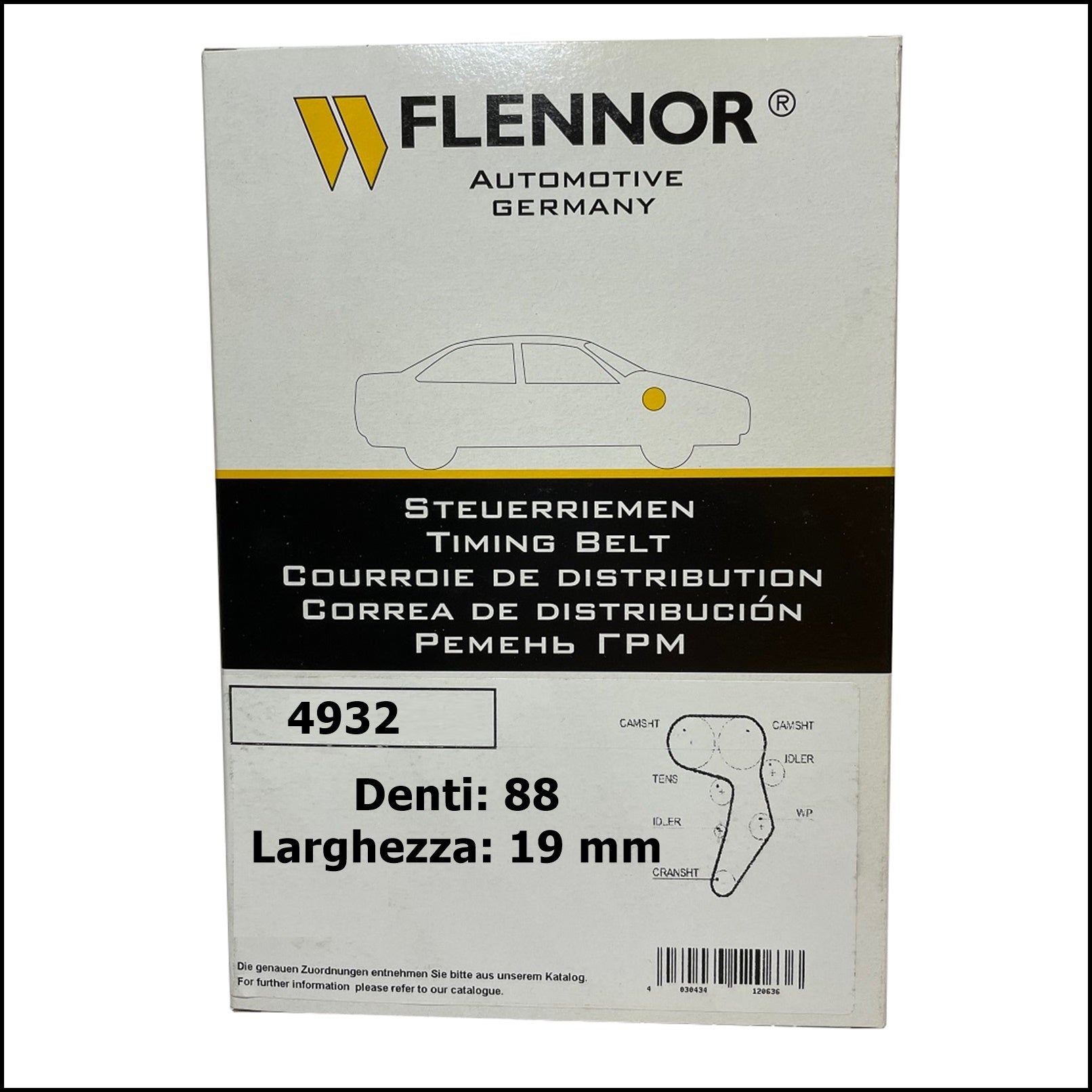 4932 Flennor Cinghia Distribuzione Adattabile Per Daihatsu Charmant | Subaru Justy | Libero | Rex | Suzuki Alto | Samurai | Toyota Carina | Celica | Corolla BIBA-RICAMBI