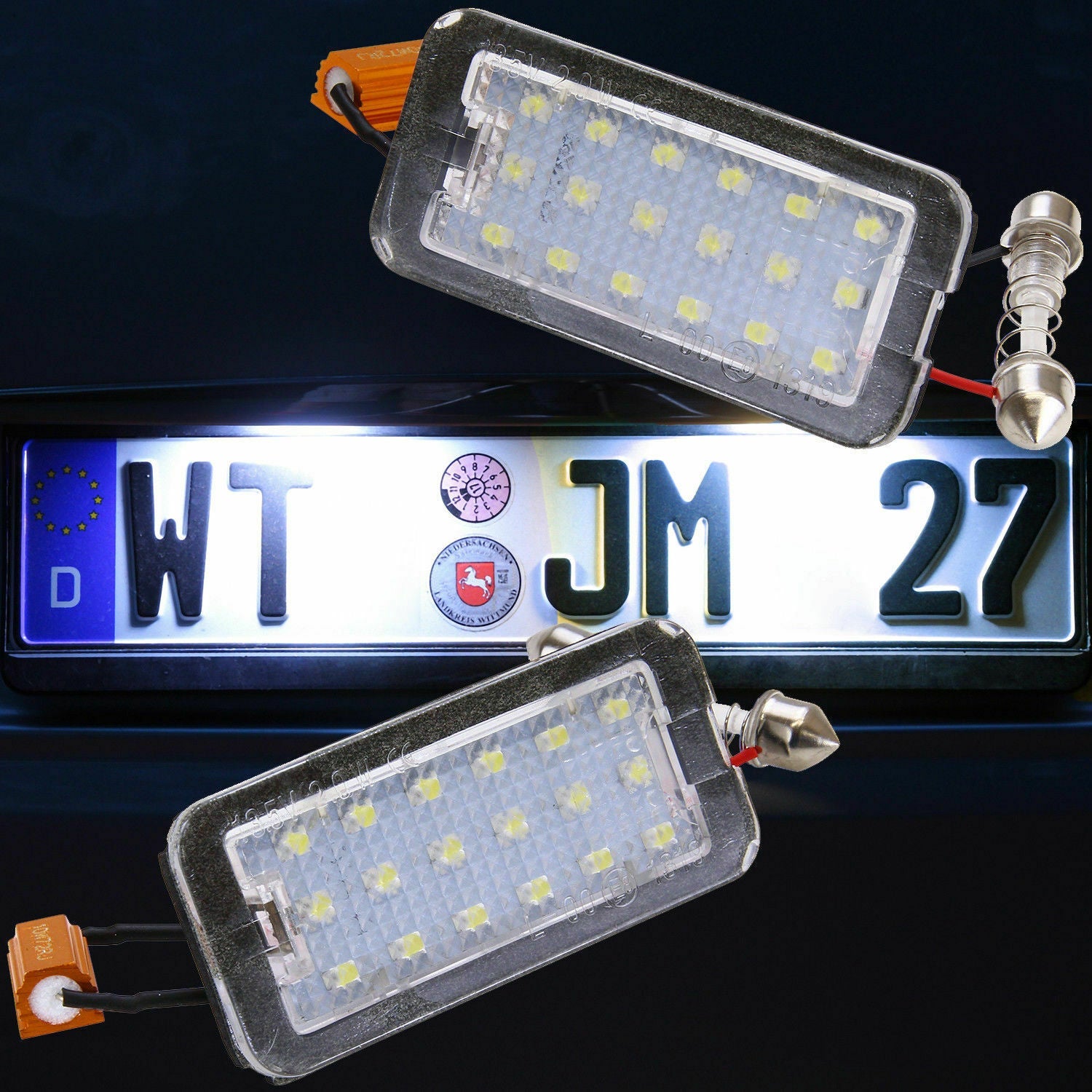 Luci Targa Led Placchette Plafoniere Specifiche Per Abarth 500C / 595C / 695C dal 2008> BIBA-RICAMBI