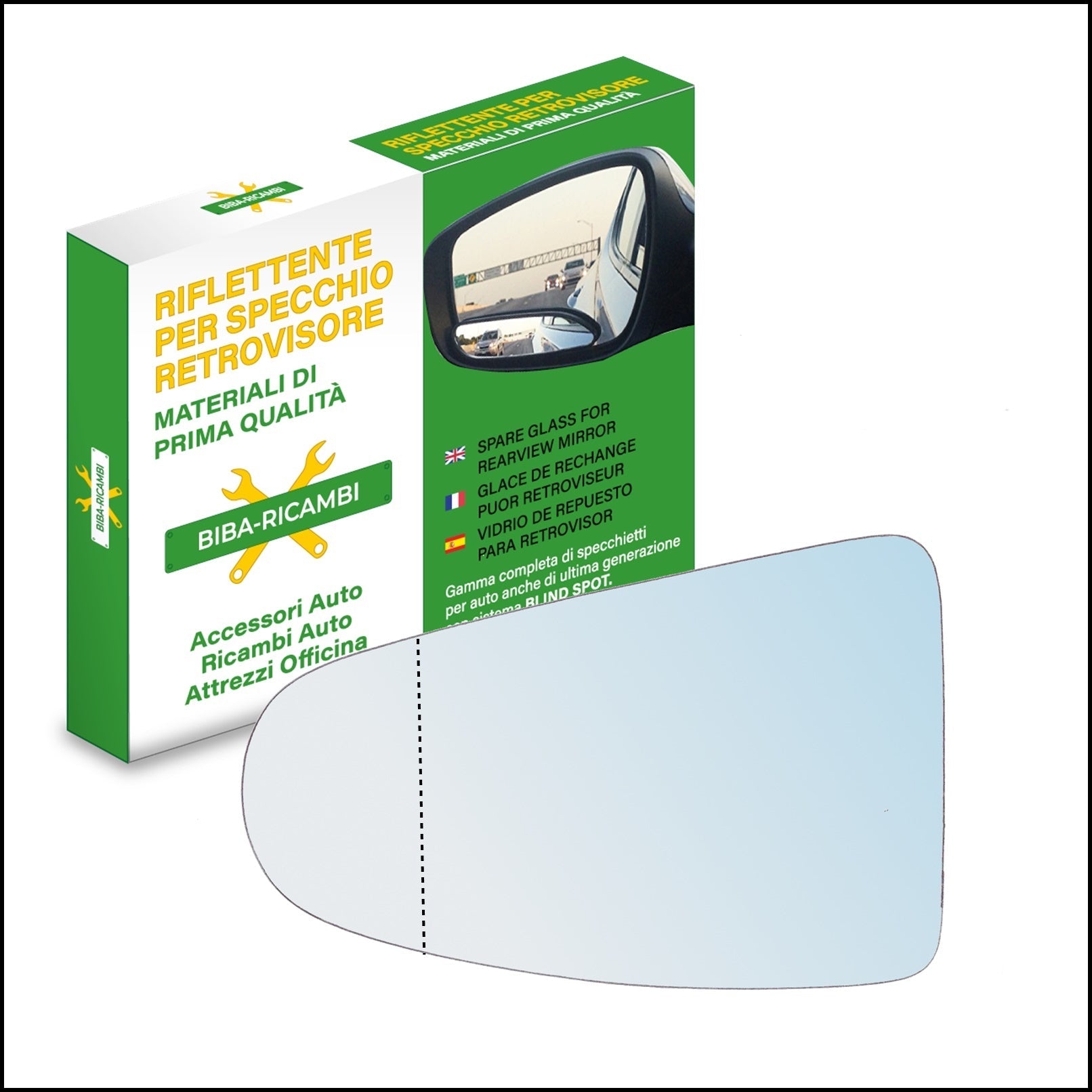 Vetro Specchio Retrovisore Asferico Lato-SX Compatibile Per Malaguti Madison BIBA-RICAMBI