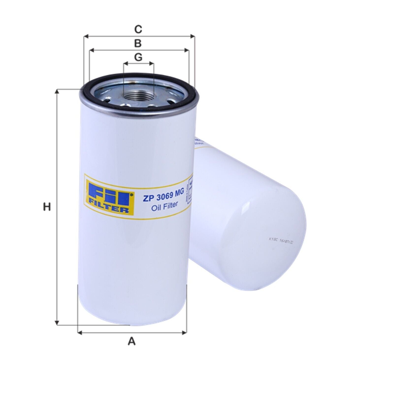 Filtro Olio Motore Adattabile Per Camion Astra HD | HD 7-C | HD 8 BIBA-RICAMBI