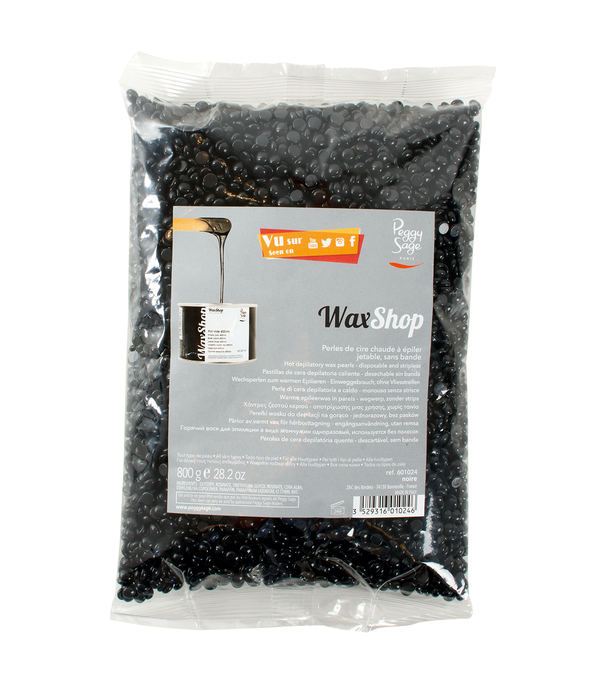 PEGGY SAGE  PERLE DI CERA DEPILATORIA A CALDO 800G - NOIRE EXTRA