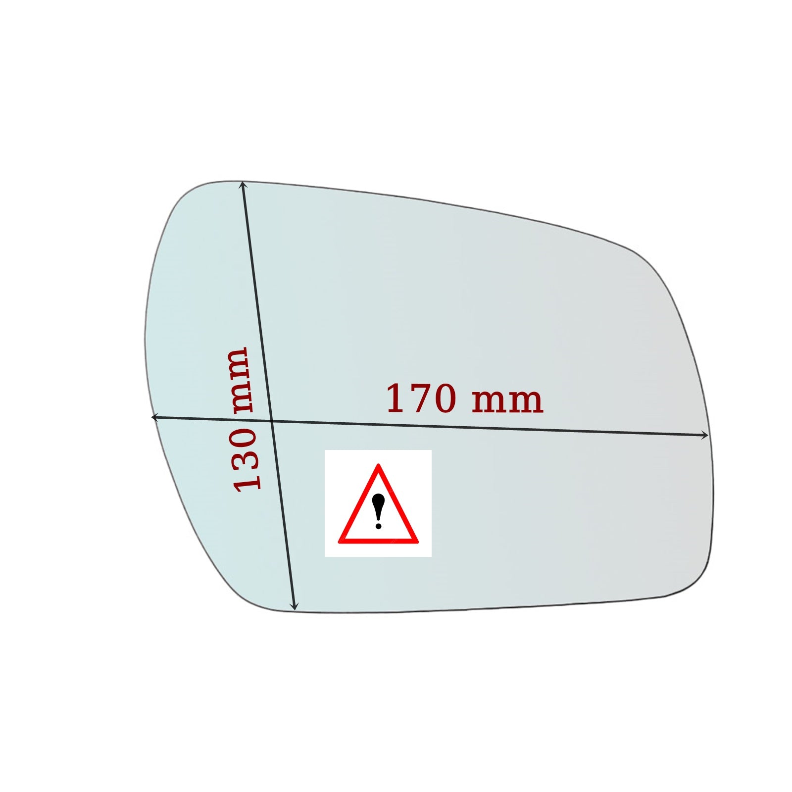 Vetro Specchio Retrovisore Lato SX Per Ford Fusion (specchio piu grande)