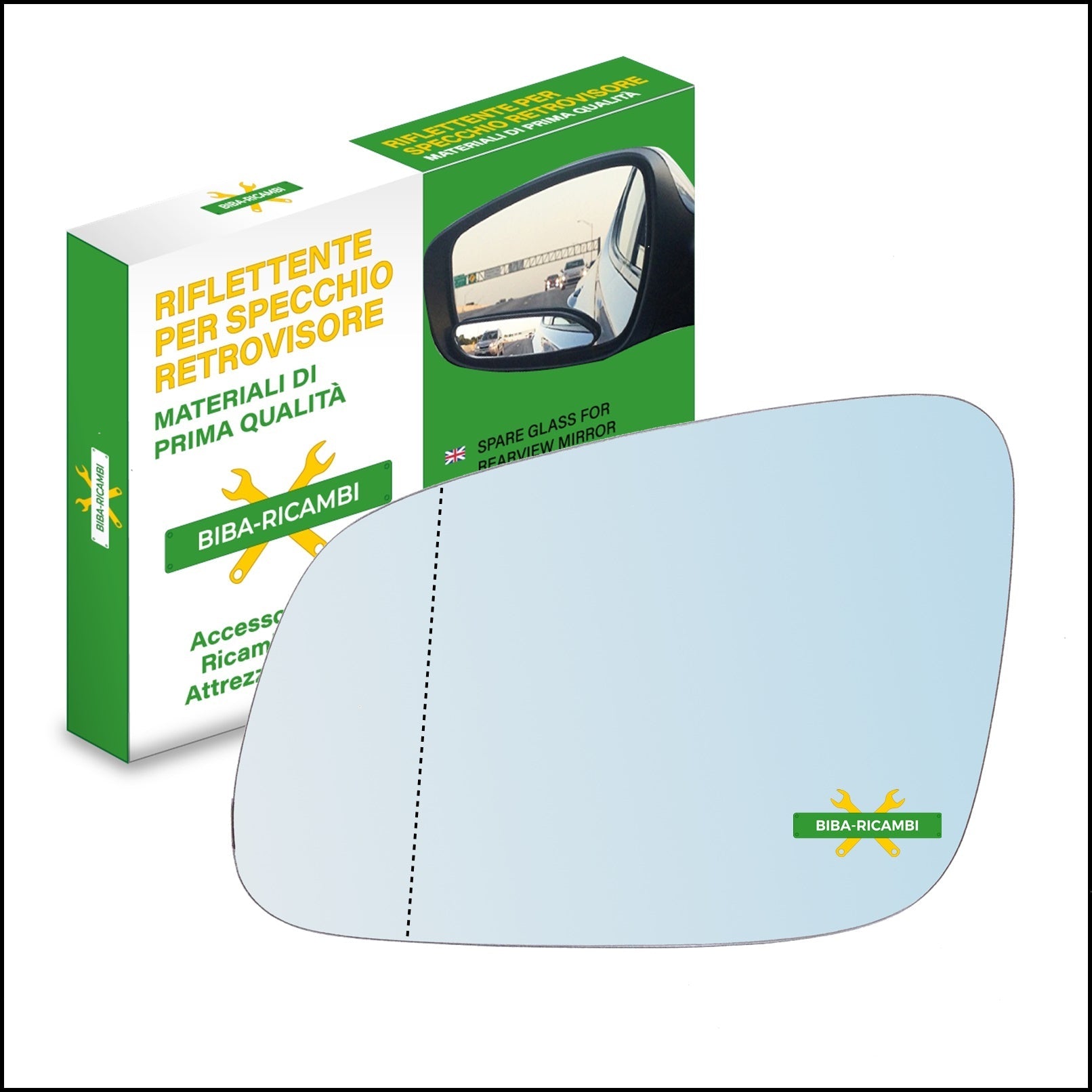 Vetro Specchio Retrovisore Asferico Lato SX Chevrolet Cruze II Dal 2015> BIBA-RICAMBI