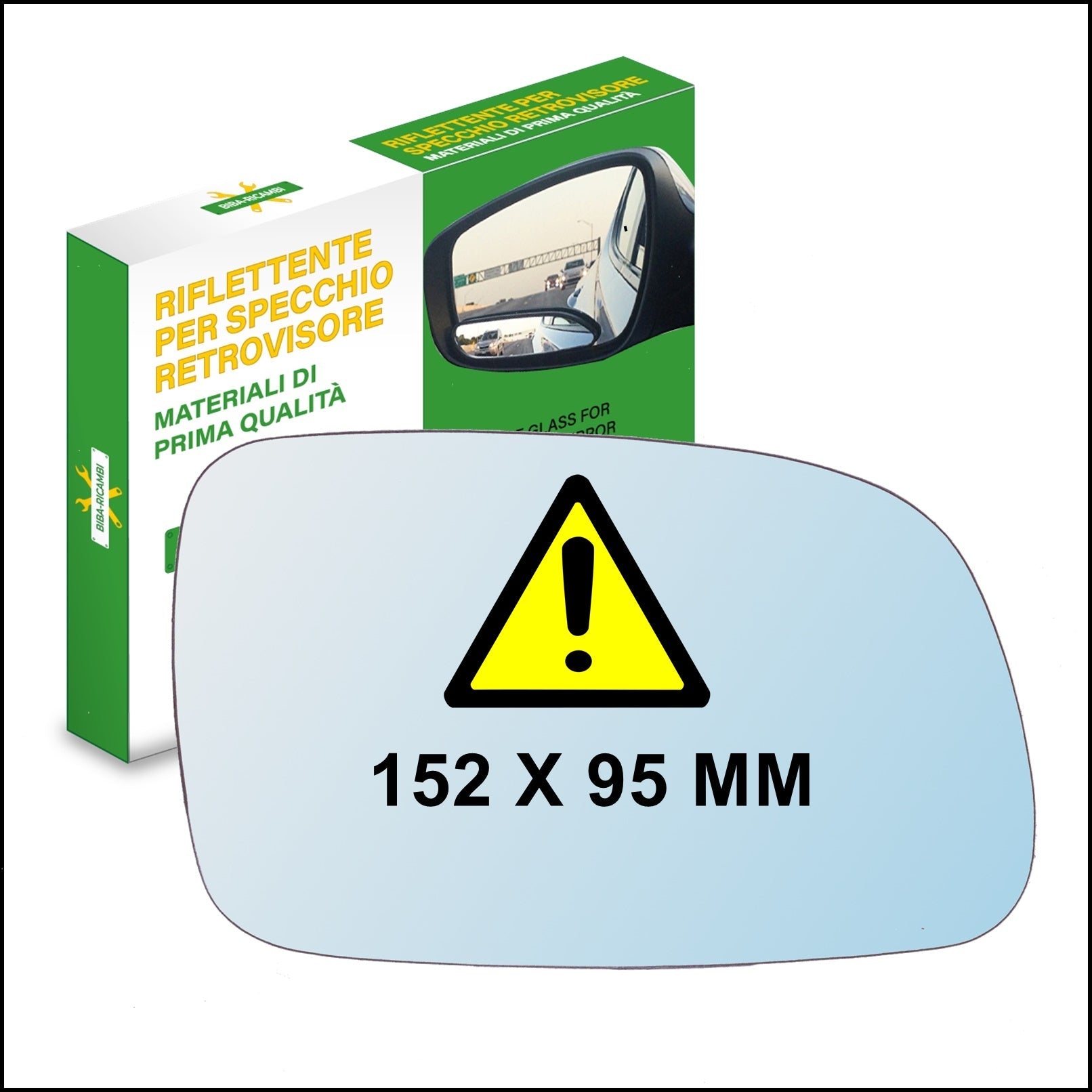 Vetro Specchio Retrovisore Lato DX Compatibile Per Peugeot 307 dal 2000> BIBA-RICAMBI