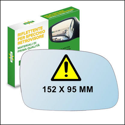 Vetro Specchio Retrovisore Lato DX Compatibile Per Peugeot 307 dal 2000> BIBA-RICAMBI