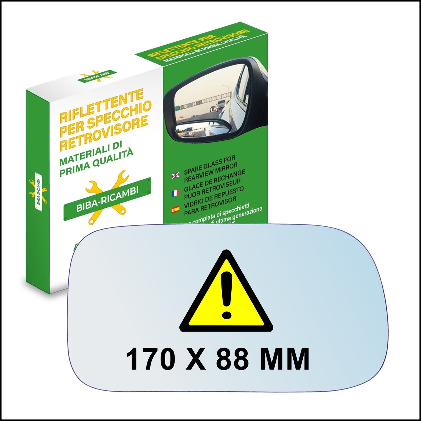 Vetro Specchio Retrovisore Lato DX Compatibile Per Nissan Primera II (P11) Dal 1996> BIBA-RICAMBI