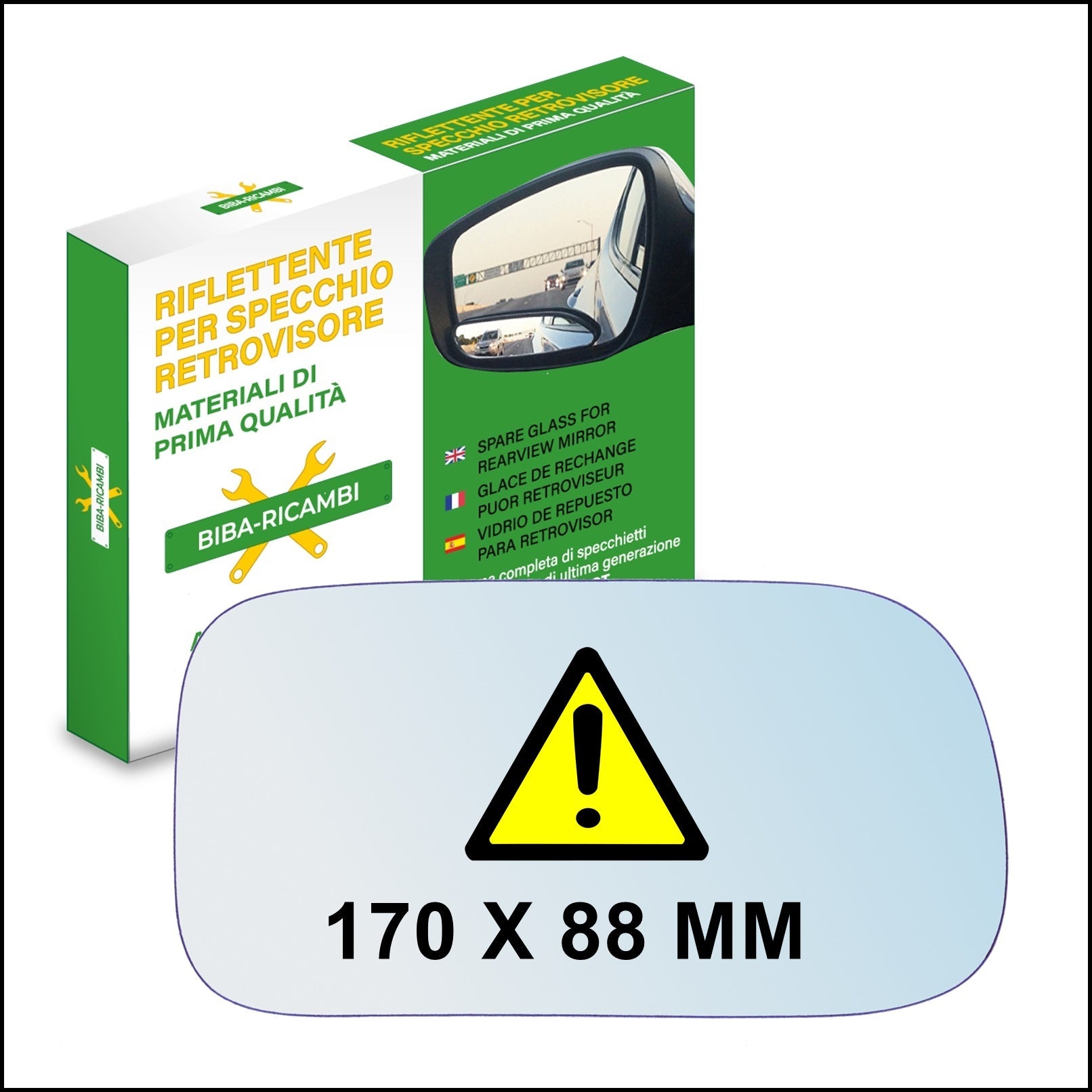 Vetro Specchio Retrovisore Lato DX Compatibile Per Nissan Primera II (P11) Dal 1996> BIBA-RICAMBI