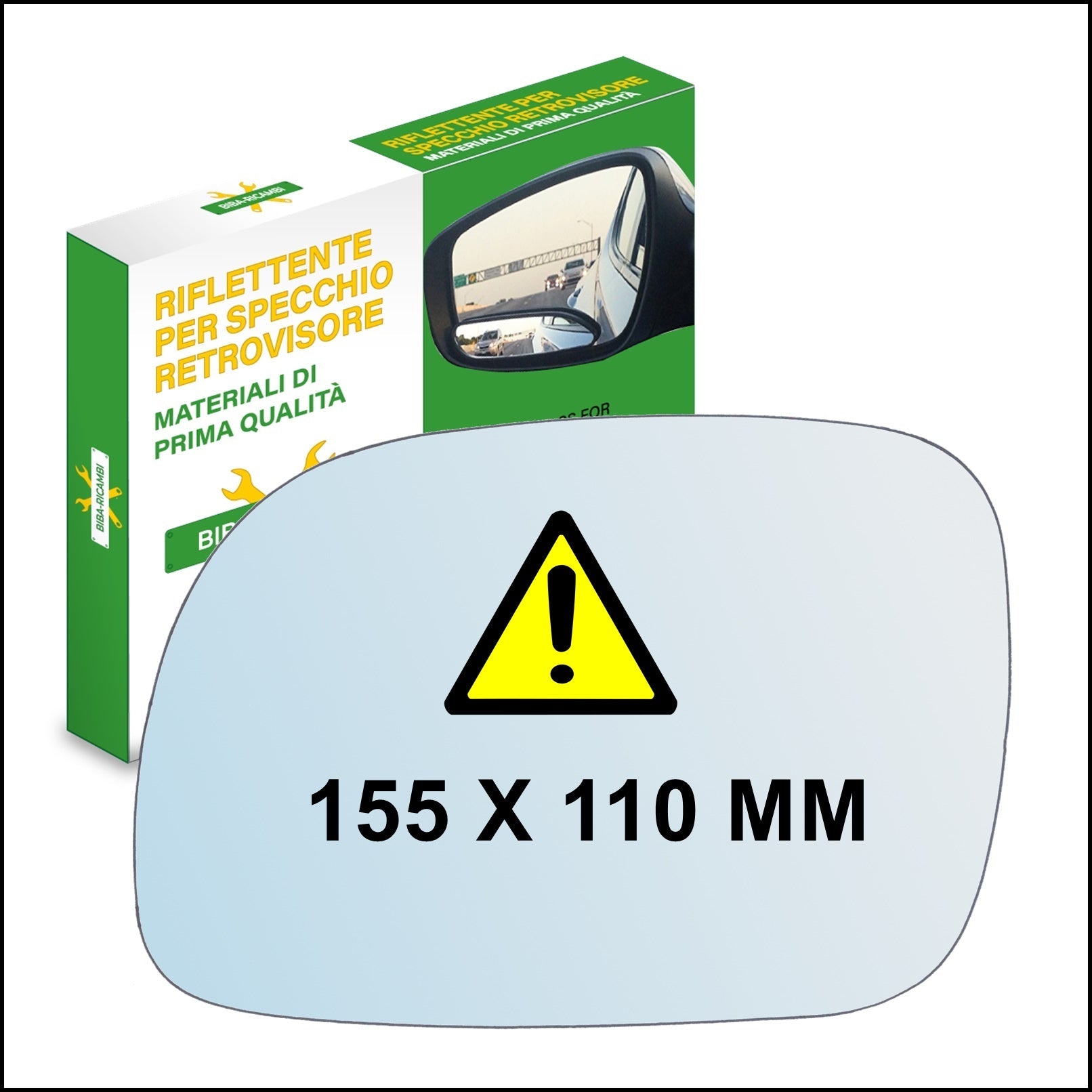 Vetro Specchio Retrovisore Lato SX Compatibile Per Daihatsu Terios I 1997-2006 BIBA-RICAMBI