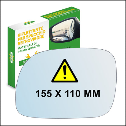 Vetro Specchio Retrovisore Lato DX Compatibile Per Daihatsu Terios I 1997-2006 BIBA-RICAMBI