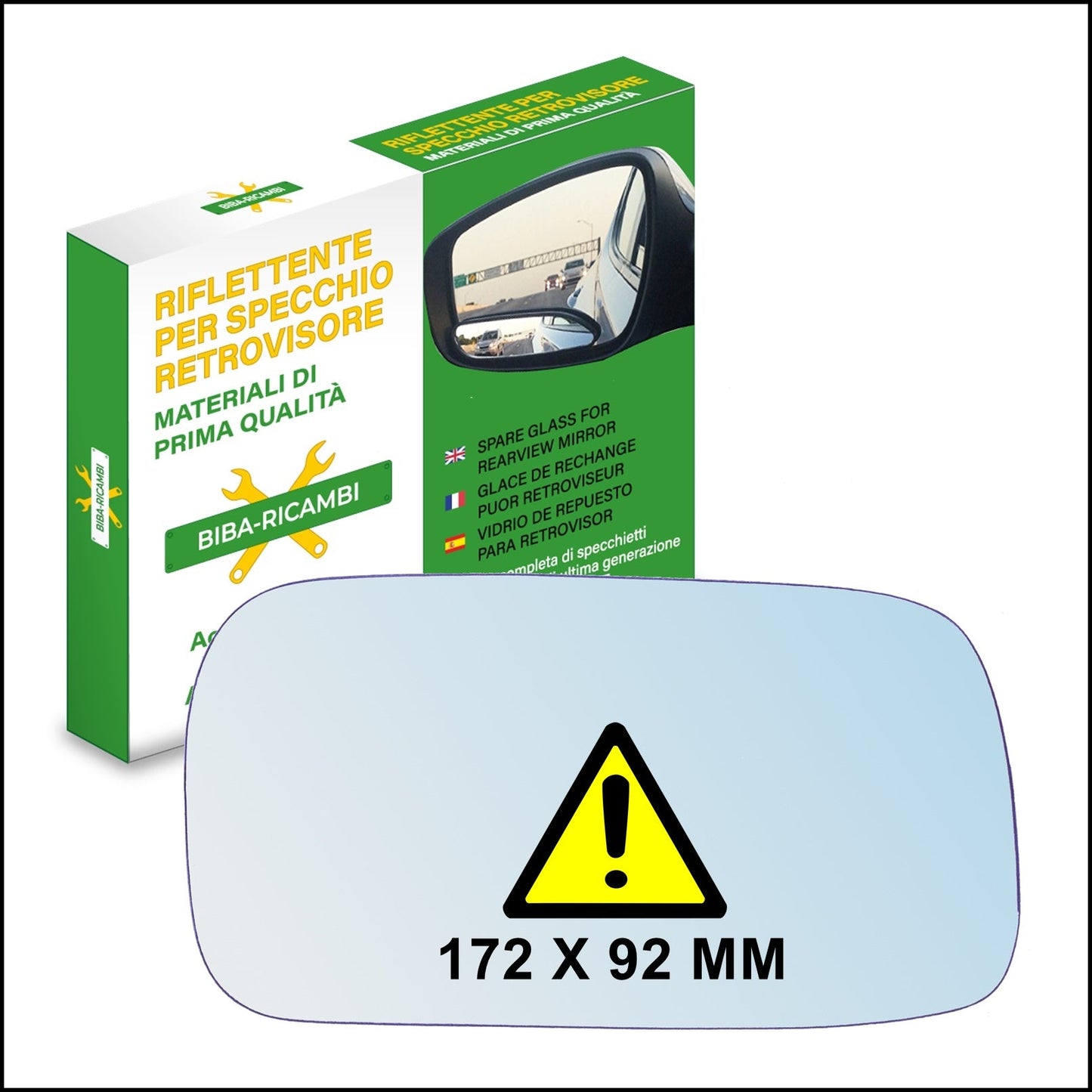 Vetro Specchio Retrovisore Lato DX Compatibile Per Nissan Almera dal 1995-2000 BIBA-RICAMBI