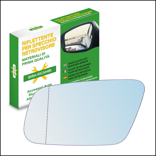 Vetro Specchio Retrovisore Azzurrato Asferico SX Compatibile Per Audi A4 (8D) Restyling BIBA-RICAMBI